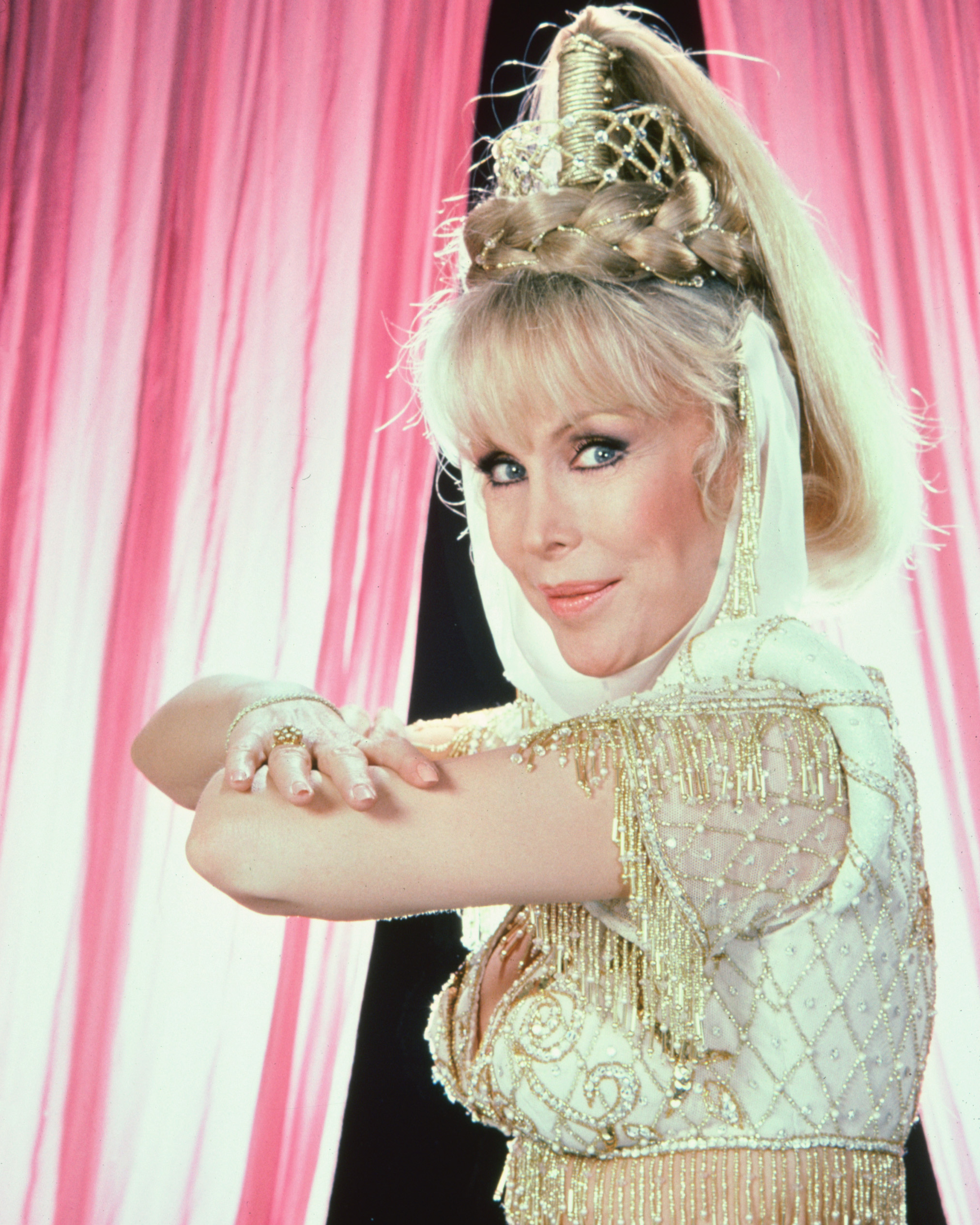 This became one of Barbara Eden's signature looks during the height of "I Dream of Jeannie," when she was in her mid-30s. More than half a century later, photographs from this period continue to serve as the most common reference point in online discussions about how her appearance evolved—and whether anything beyond natural aging contributed to it. | Source: Getty Images