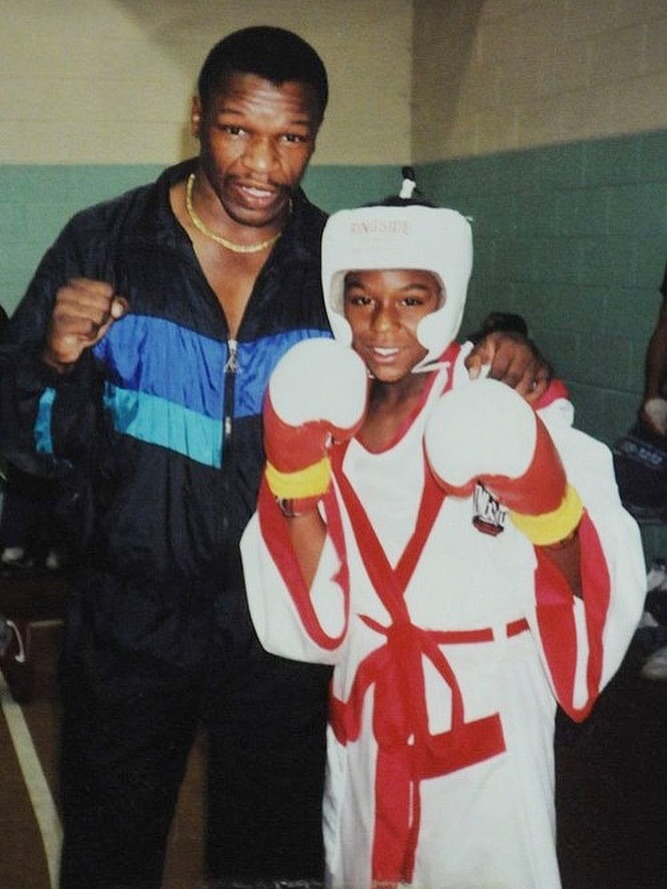 Floyd Mayweather Sr. is pictured with the would-be boxing champion as seen in a post dated January 31, 2026 | Source: Instagram/floydmayweather
