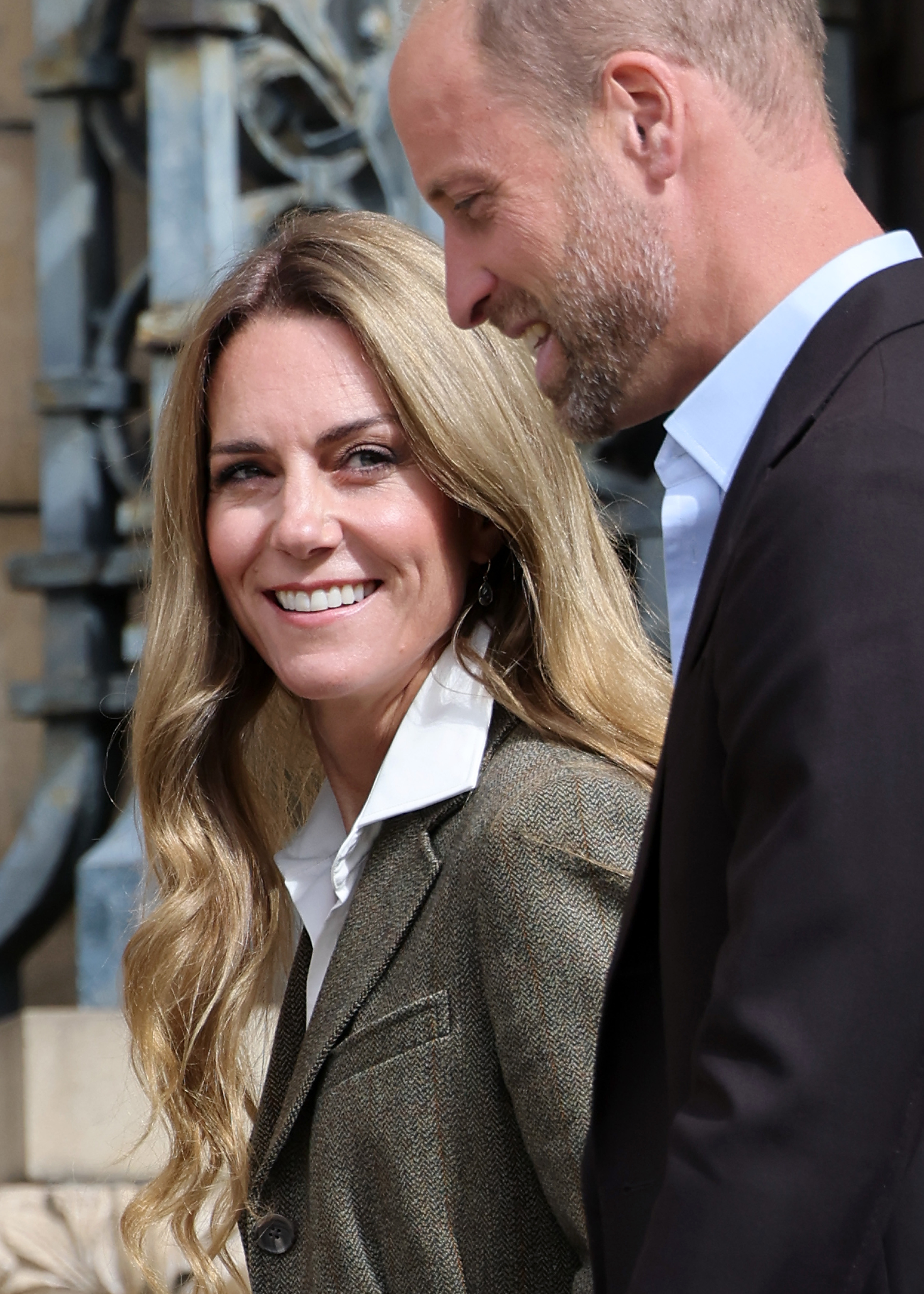Princess Catherine smiles while standing beside Prince William during their visit to the Natural History Museum's gardens in London on September 4, 2025 | Source: Getty Images