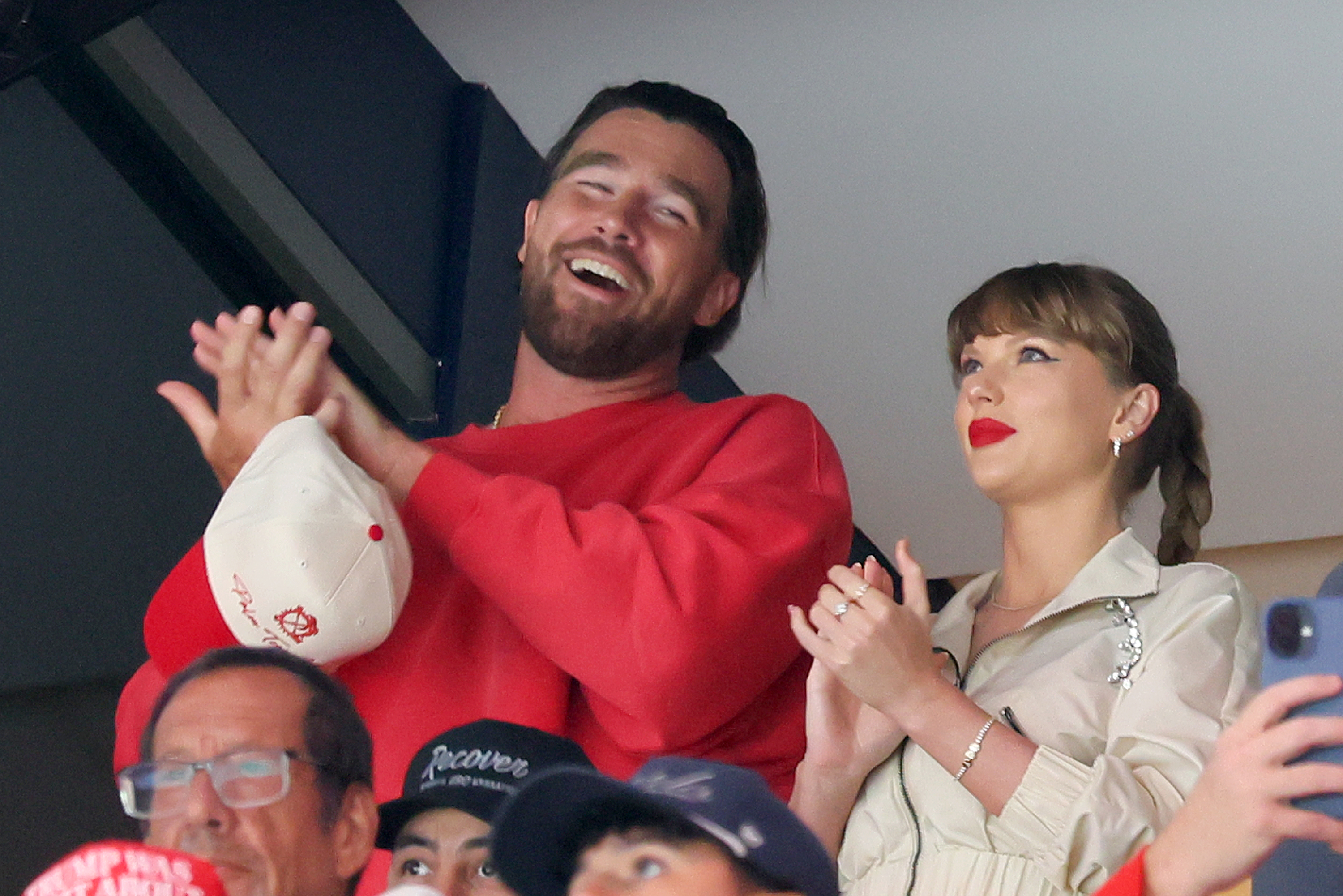Travis Kelce and Taylor Swift are at the 2025 Stanley Cup Final at Amerant Bank Arena in Sunrise, Florida on June 12 | Source: Getty Images