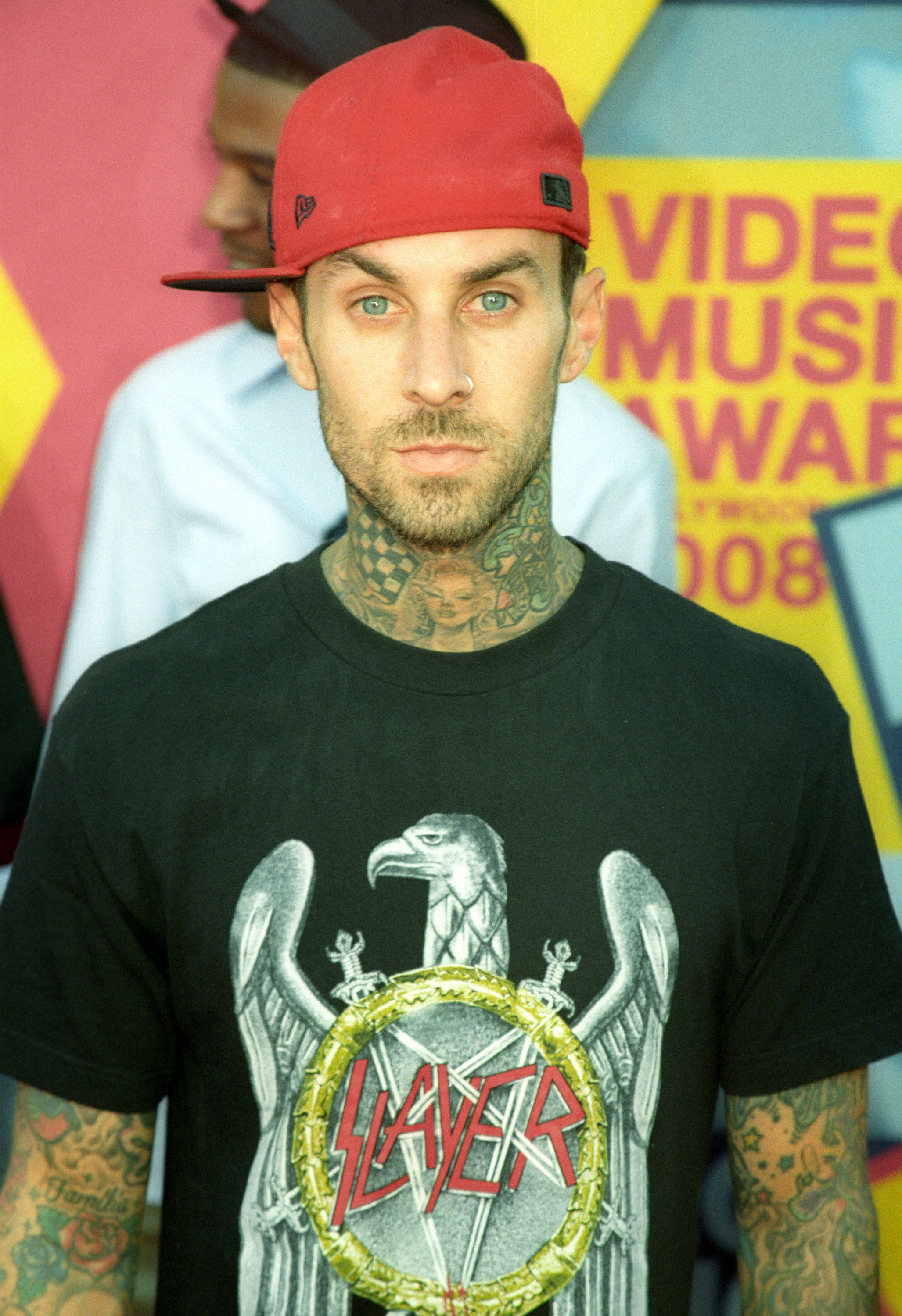 Travis Barker during the 2008 MTV Video Music Awards at Paramount Pictures Studios in Los Angeles, California, on September 7. | Source: Getty Images