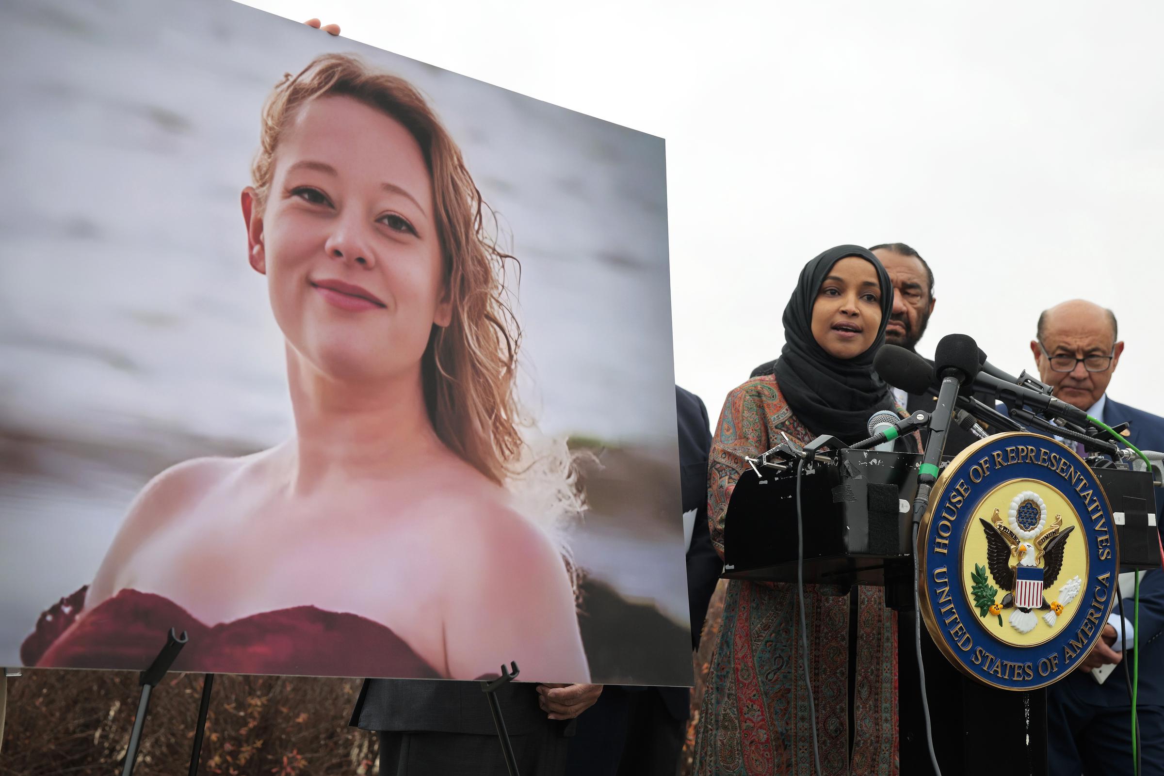 Ilhan Omar speaks during a news conference to discuss the killing of Renee Nicole Good outside the U.S. Capitol on January 14, 2026 | Source: Getty Images