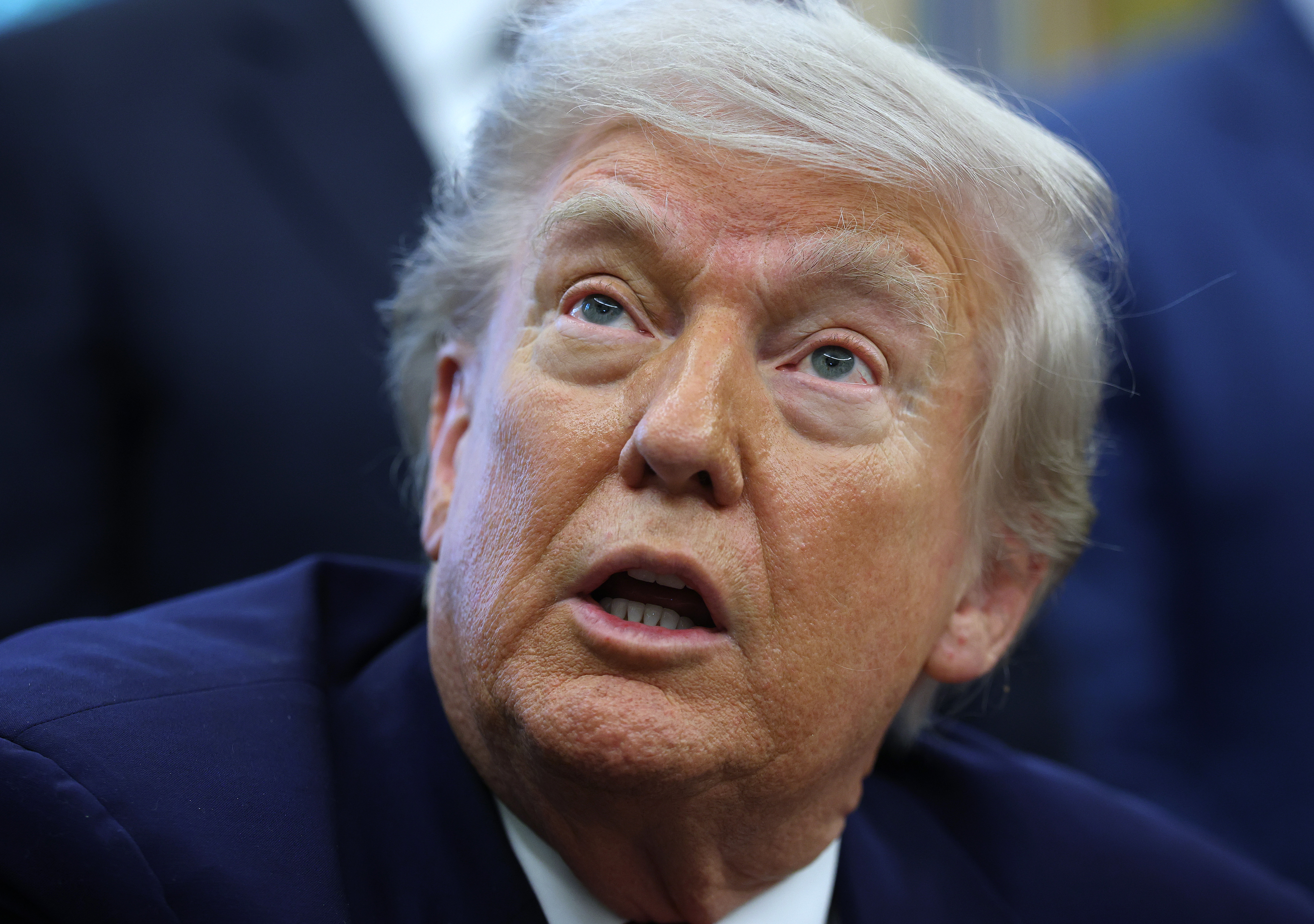 President Donald Trump speaks after signing executive orders in the Oval Office of the White House May 23, 2025, in Washington, DC. | Source: Getty Images