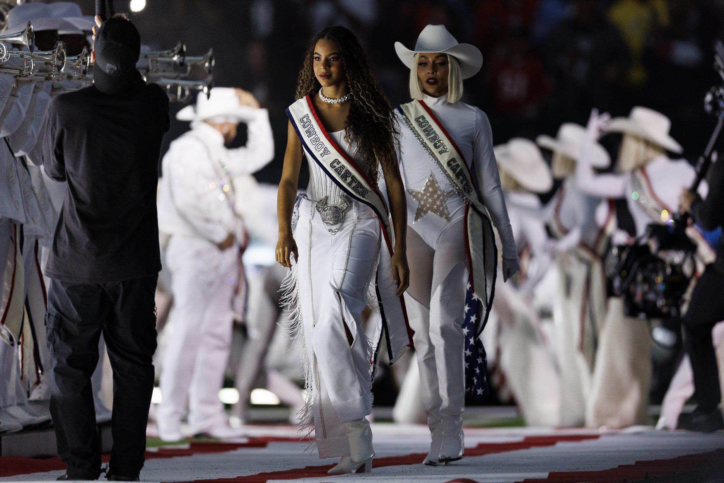 Blue Ivy during Beyoncé's halftime show during an NFL football game between the Baltimore Ravens and the Houston Texans in Houston, Texas on December 25, 2024. | Source: Getty Images