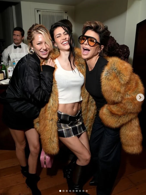 Lisa Rinna, Delilah Belle Hamlin and Amelia Gray Hamlin celebrate Amelia's Frame collaboration at the Chateau Marmont on November 19, 2025 | Source: Instagram/lisarinna