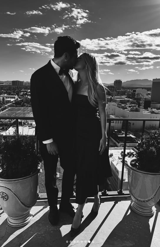 Jake and Maria were photographed kissing during a trip to Las Vegas for a friend's wedding in October 2025. The affectionate moment came months before the couple reportedly exchanged vows in a small ceremony of their own. | Source: Instagram/jakereiner