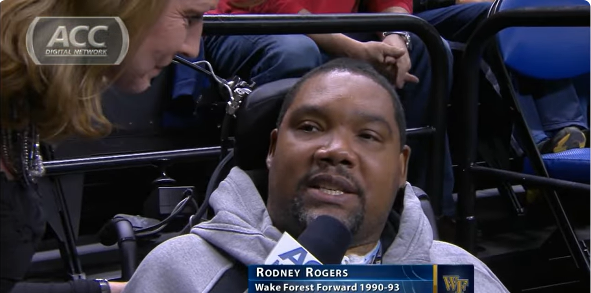 Rodney Rogers after his accident, as seen from a video post dated March 15, 2013. | Source: YouTube/ACCDigitalNetwork