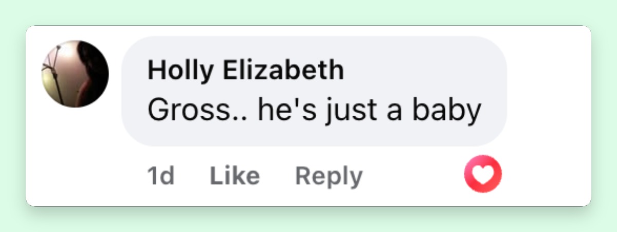 A netizen reacts to a flirty video involving Julez Smith and Tommie Lee | Source: Facebook/peoplemag