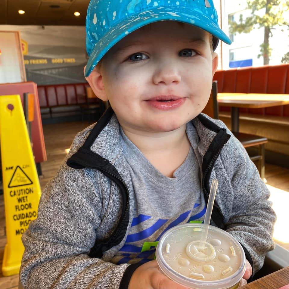 Madison Ball and Stephen Sampson's little boy looking at the camera, posted on April 25, 2021. | Source: Facebook/Prayers for Blake