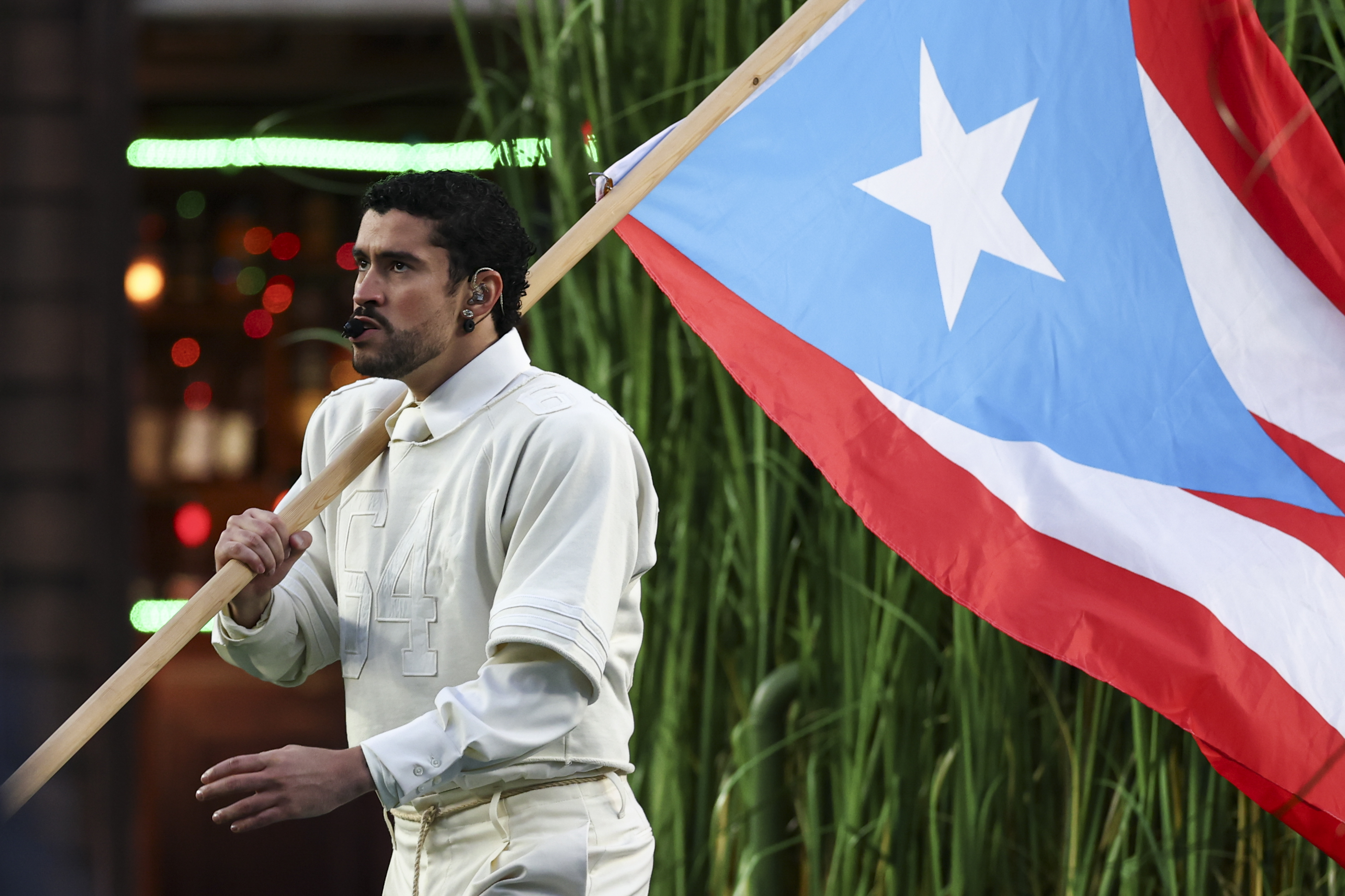 Bad Bunny performs during the Apple Music Super Bowl LX Halftime Show at Levi's Stadium on February 8, 2026, in Santa Clara, California | Source: Getty Images