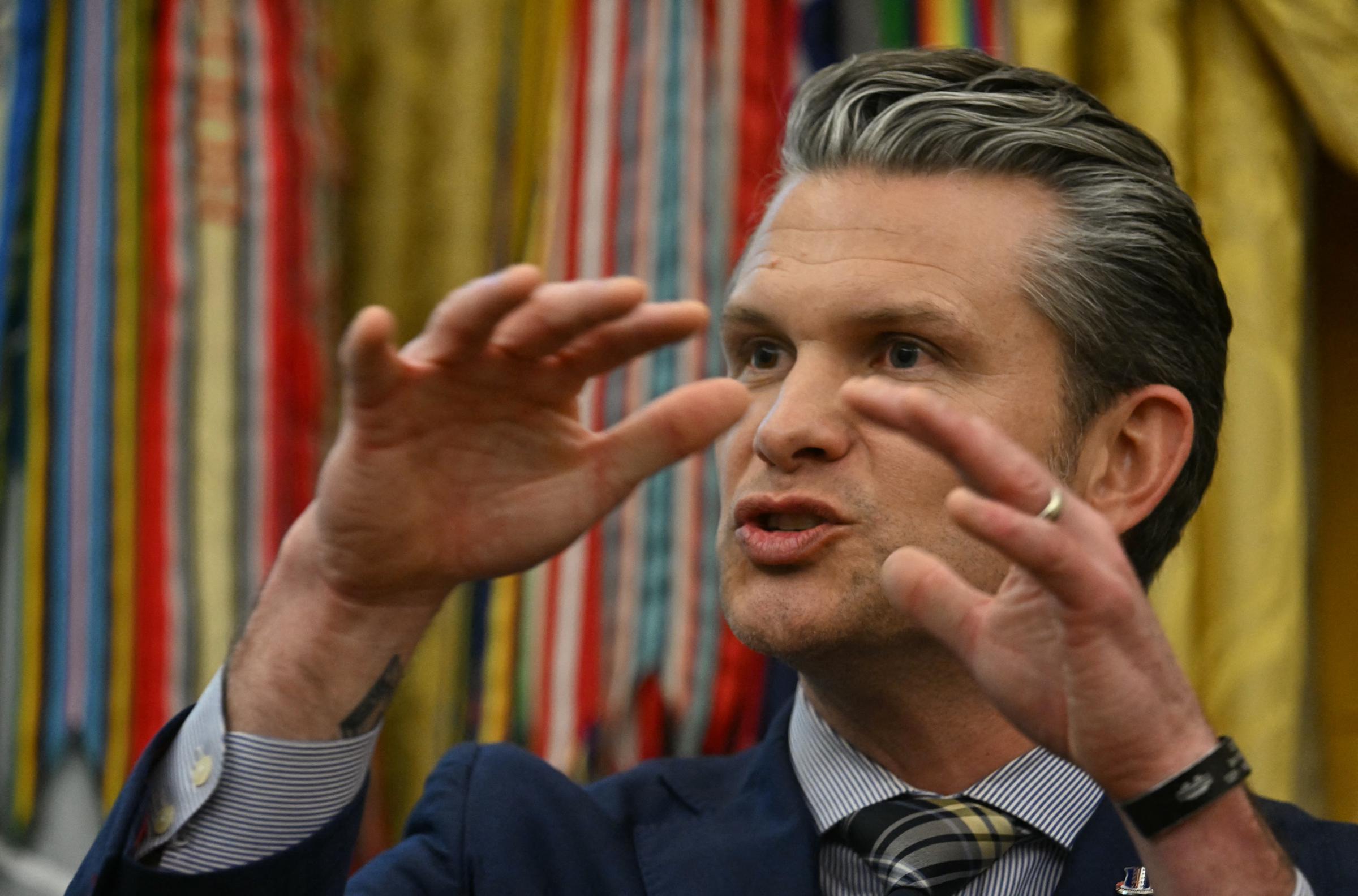 Secretary of Defense Pete Hegseth speaks during an announcement about the Golden Dome missile defense system in the Oval Office at the White House on May 20, 2025 | Source: Getty Images