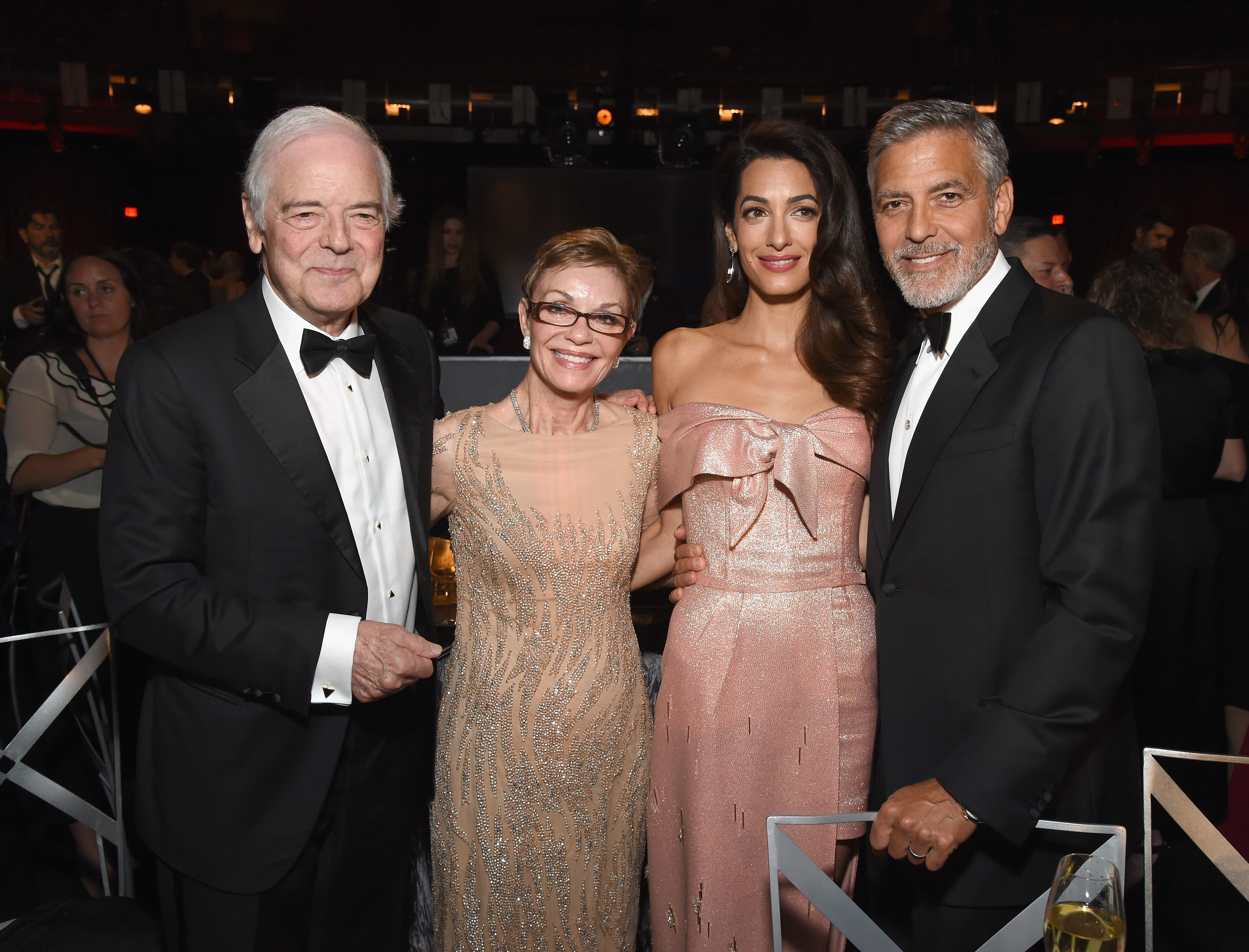 George's parents, Nick Clooney and Nina, were among the first family members to meet Alexander and Ella via Skype just hours after their 2017 birth. Nick later revealed that the twins had dark hair, while Nina was convinced they already shared George's nose. | Source: Getty Images