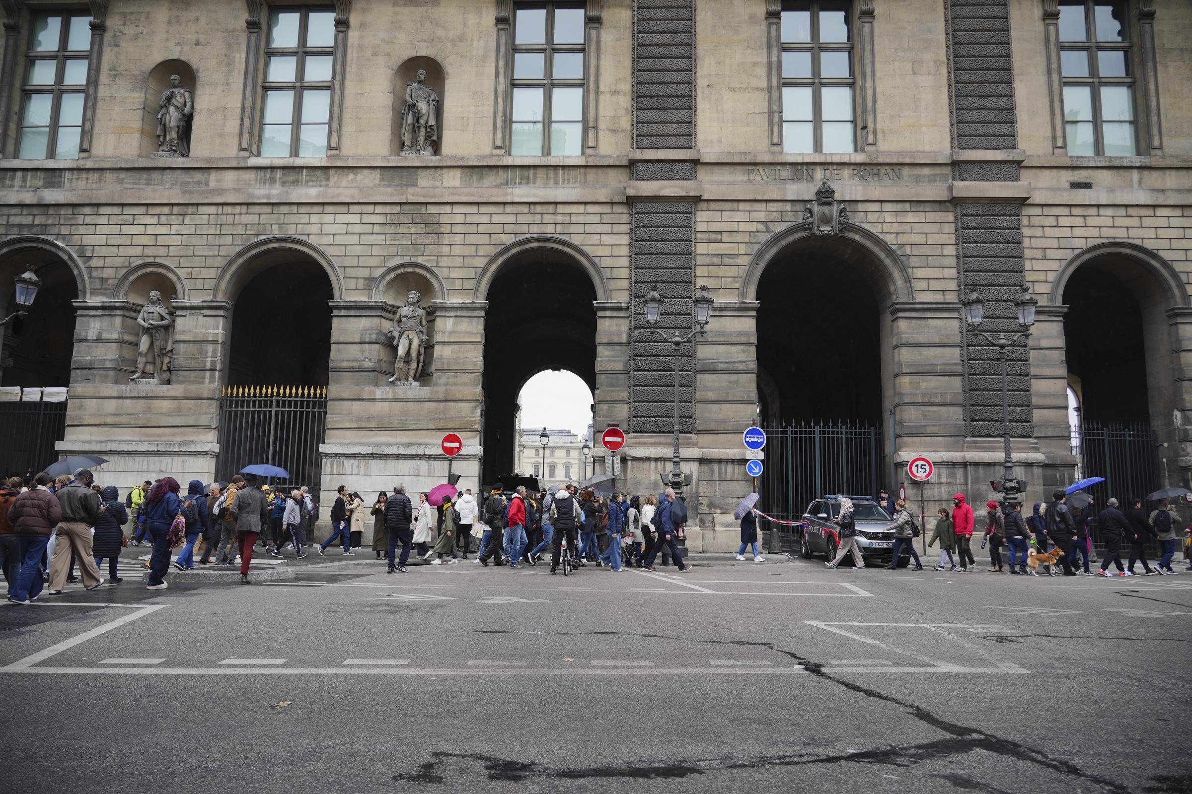 The entrance of the Louvre crowded with people wanting to get in on October 19, 2025, in Paris, France. | Source: Getty Images
