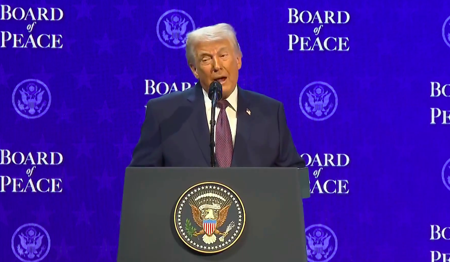 US President Donald Trump speaking at the 56th World Economic Forum, posted on January 23, 2026. | Source: YouTube/The Celebritist