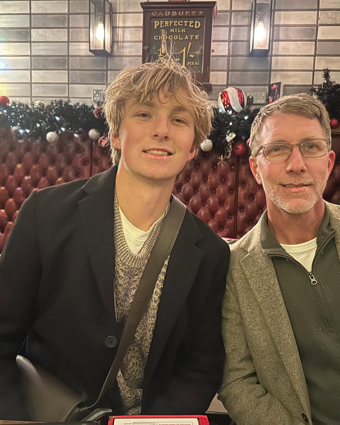 Pictures on social media show how much the family travelled. In this photo, Keith and Justin Higginbotham were posing at a restaurant on a picture uploaded on January 12, 2025 | Source: Facebook/Nancy Higginbotham