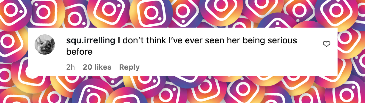 A netizen's reaction to Aubrey Plaza opening up about the loss of her husband, Jeff Baena, as posted on August 19, 2025 | Source: Instagram/pagesix