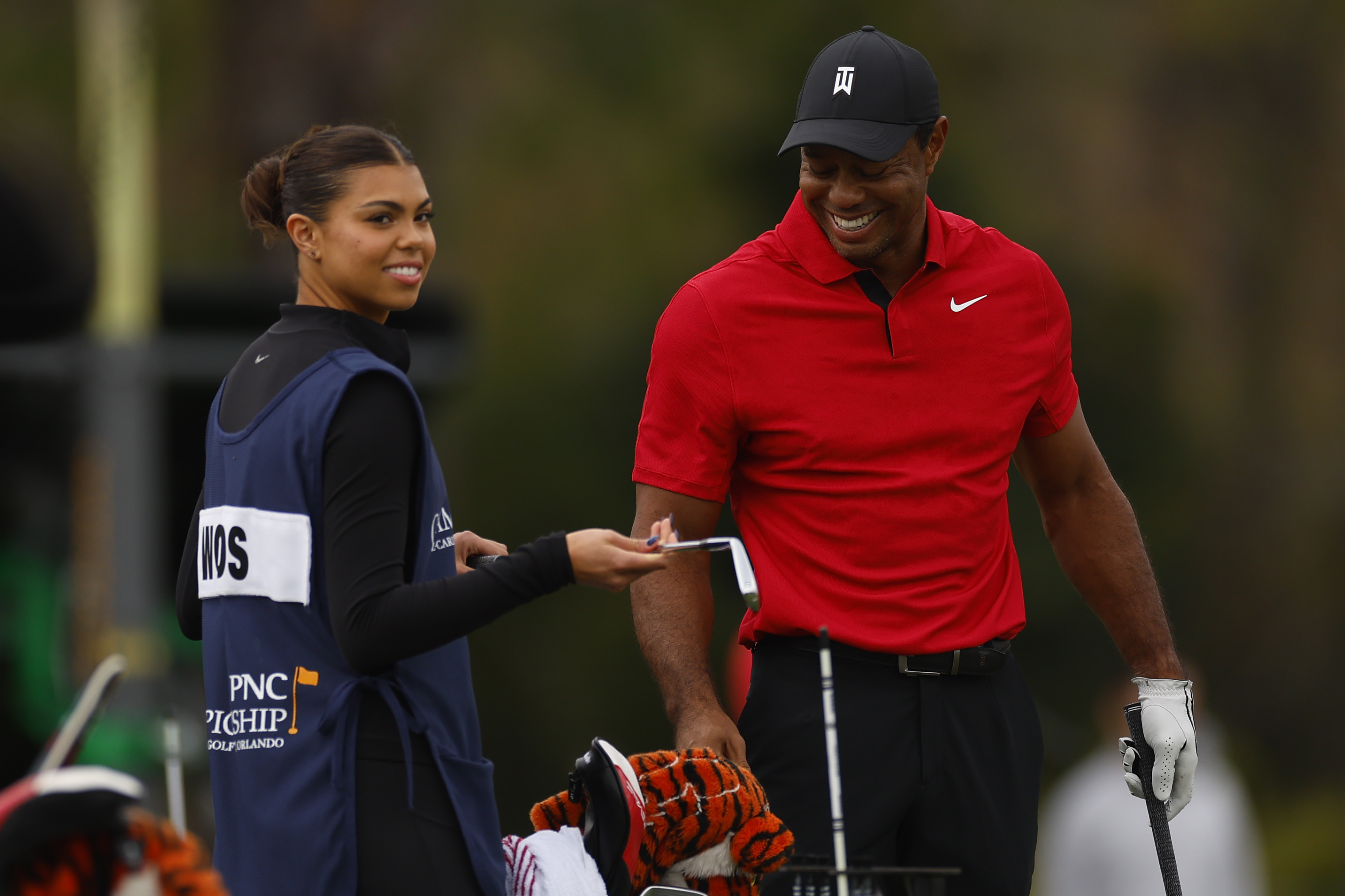 Tiger Woods and Sam Woods look on during the final round of the PNC Championship at The Ritz-Carlton Golf Club on December 17, 2023, in Orlando, Florida | Source: Getty Images