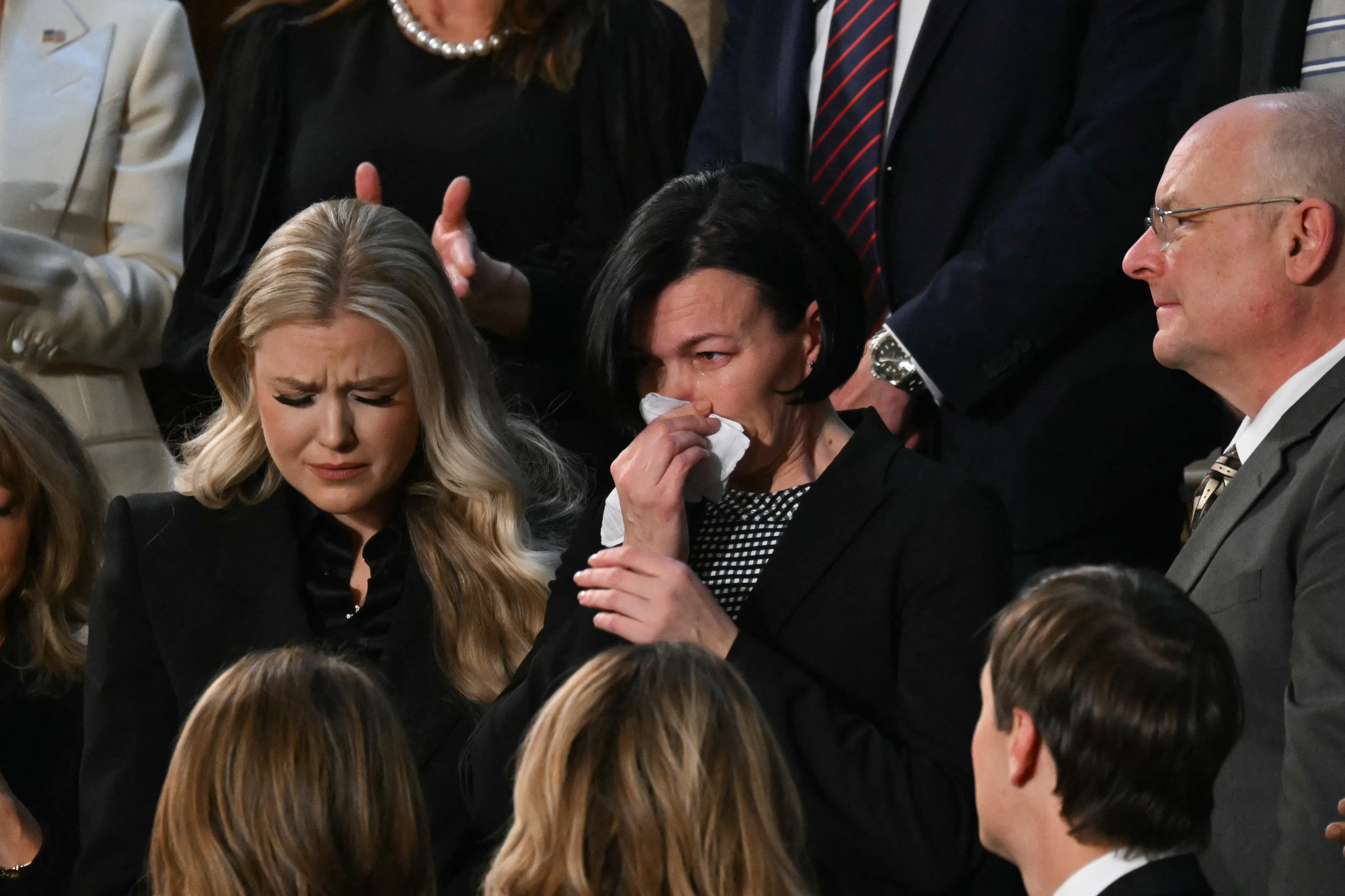Erika Kirk reacts during President Donald Trump's State of the Union address at the U.S. Capitol in Washington, DC, on February 24, 2026 | Source: Getty Images