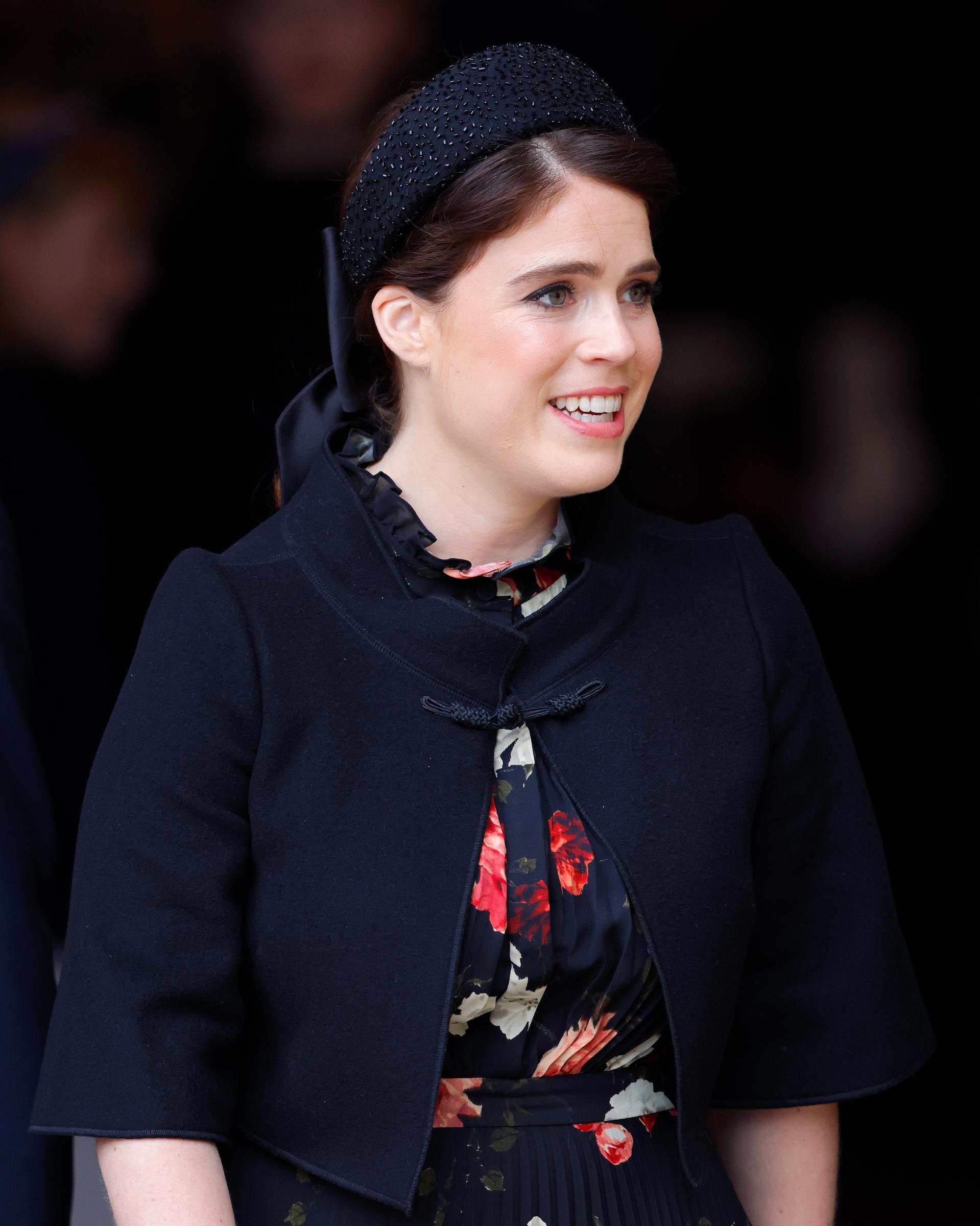 Floral patterns remained part of Eugenie's wardrobe even as her overall style started to mature. Over time, however, she increasingly balanced those feminine touches with more structured, understated pieces.