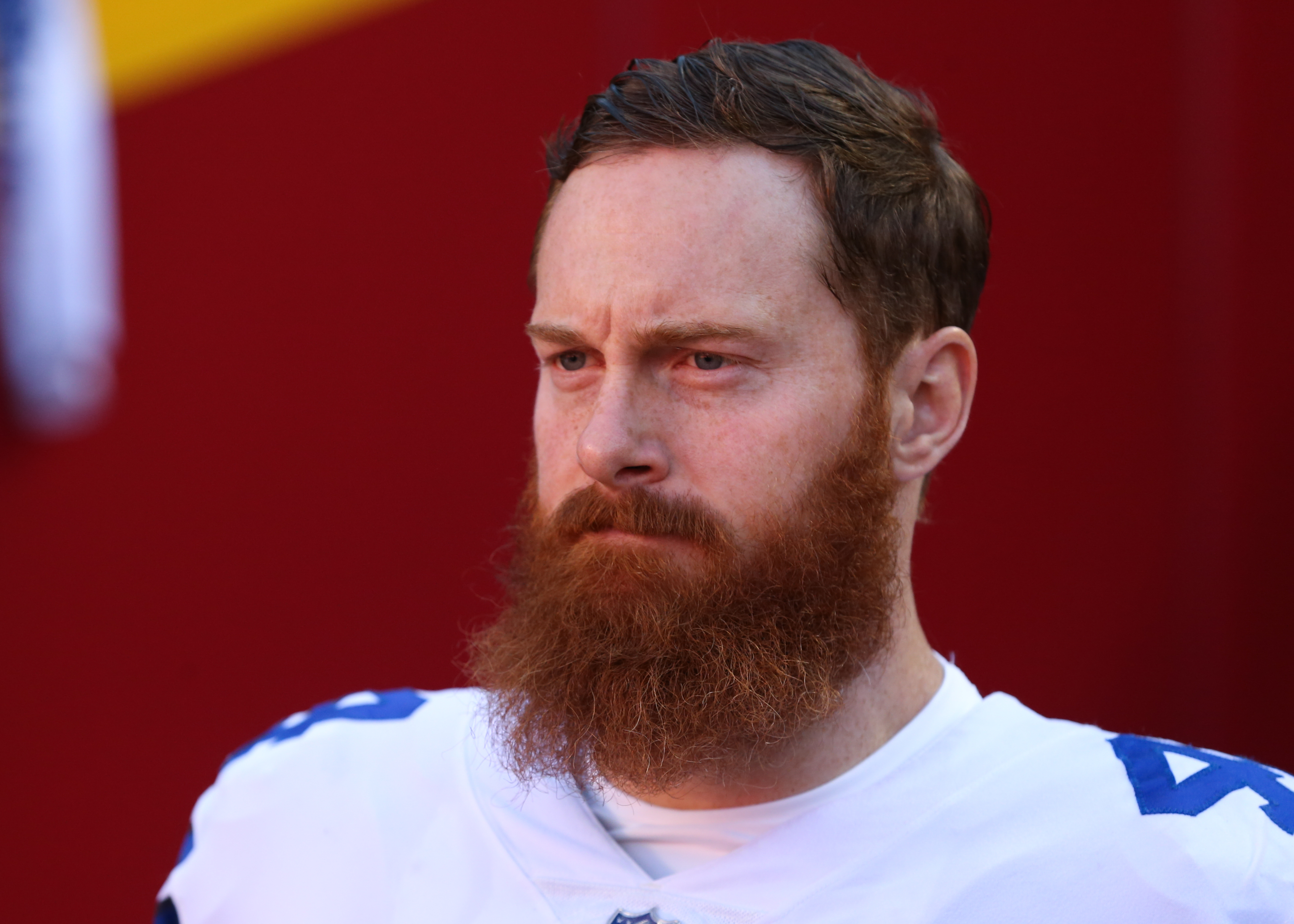 Jake McQuaide on November 21, 2021 at Arrowhead Stadium in Kansas City, MO. | Source: Getty Images