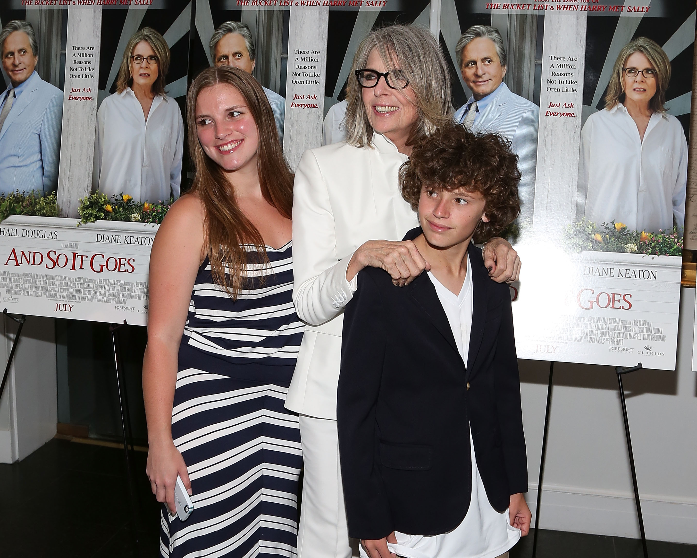 Dexter, Diane, and Duke Keaton at Easthampton Guild Hall on July 6, 2014 | Source: Getty Images