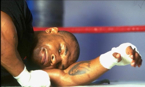 A view of Mike Tyson's tattoo of his ex-wife, Monica Turner, from a post dated May 3, 2022. | Source: X/Bad Spit