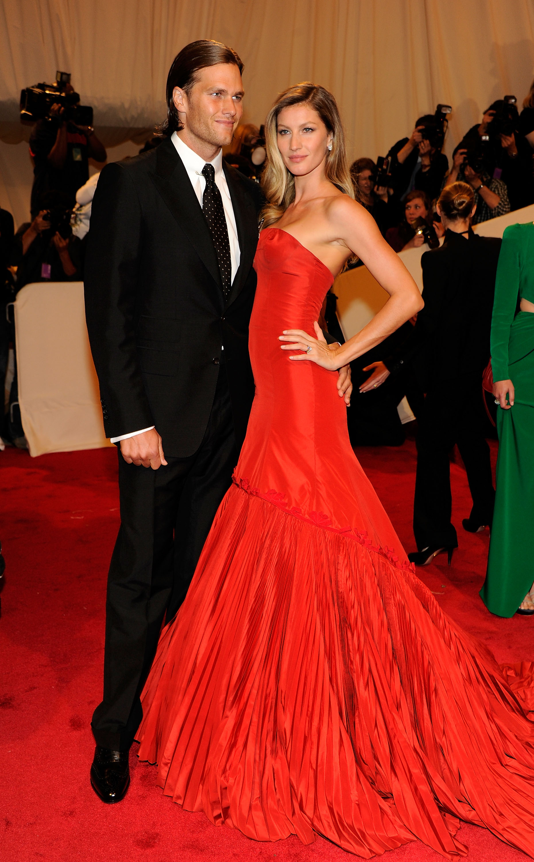 Tom Brady and Gisele Bundchen arrived at the 2011 Met Gala in coordinated high-fashion looks during one of the celebrity couple’s most photographed appearances.