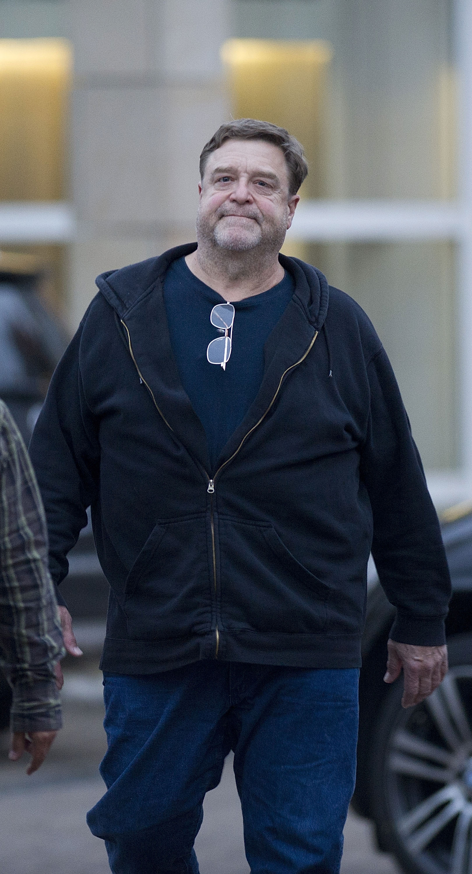 John Goodman is seen outside his hotel on April 28, 2013, in Ilsenburg, Germany, as he prepared to work on The Monuments Men and continued the lifestyle changes that had helped him lose more than 100 pounds.