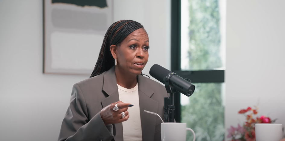 Michelle Obama talking about ferberizing on an episode of "IMO with Michelle Obama and Craig Robinson" with guest Jonathan Haidt on June 25, 2025 | Source: Youtube/Michelle Obama