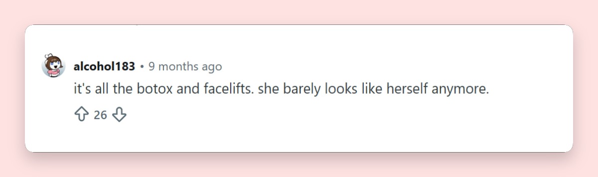 A Redditor comments on Nicole Kidman's changing appearance | Source: Reddit/NoStupidQuestions