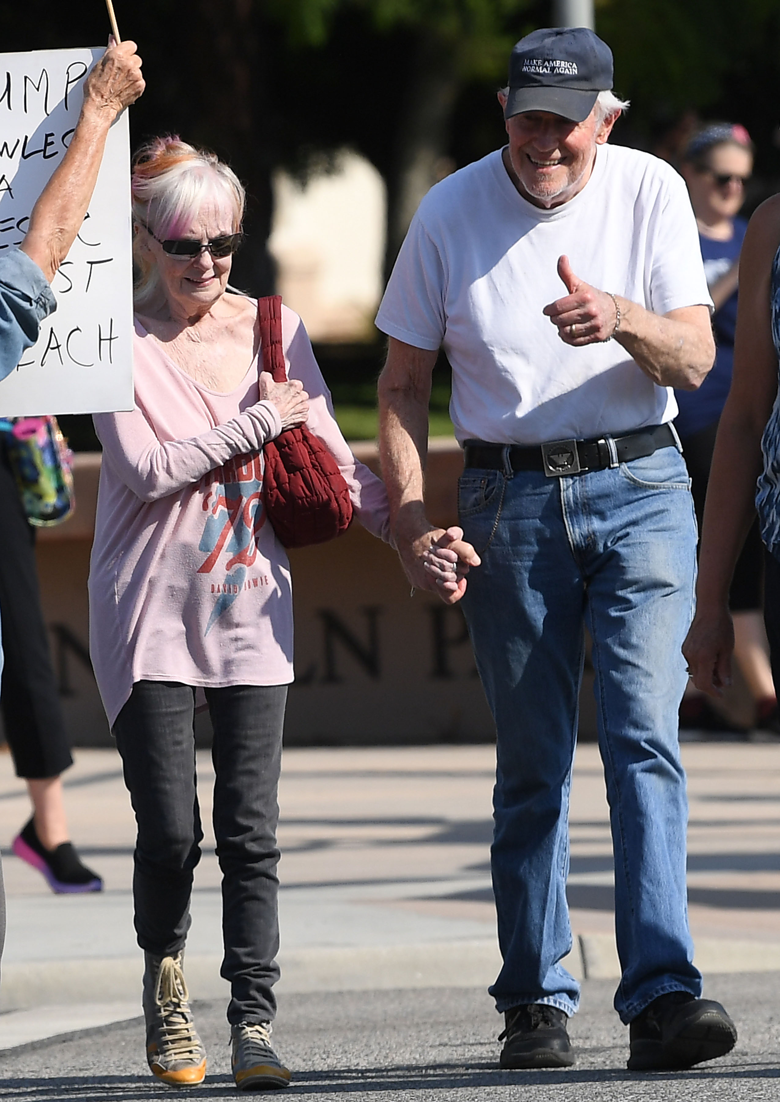 Shelley Fabares and Mike Farrell out and about on July 18, 2025, in Los Angeles, California | Source: Getty Images