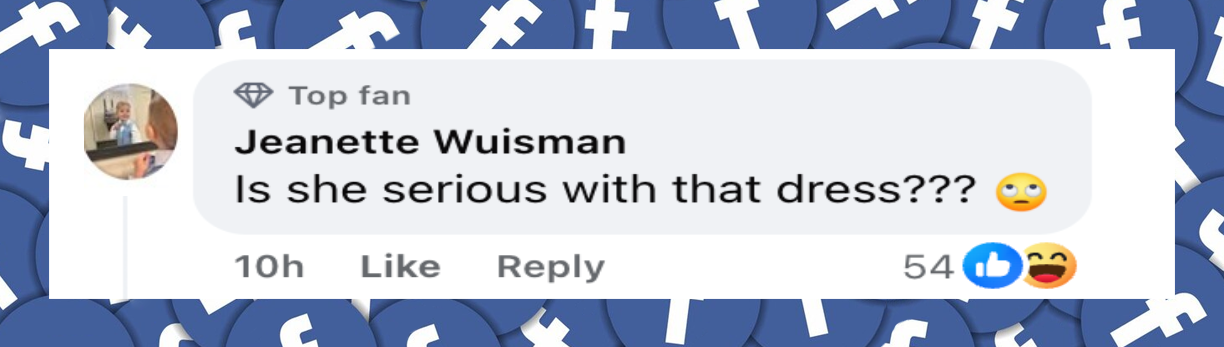 A netizen's comment about Sarah Pidgeon's outfit at the 32nd Annual Actor Awards dated March 1, 2026 | Source: Facebook/People