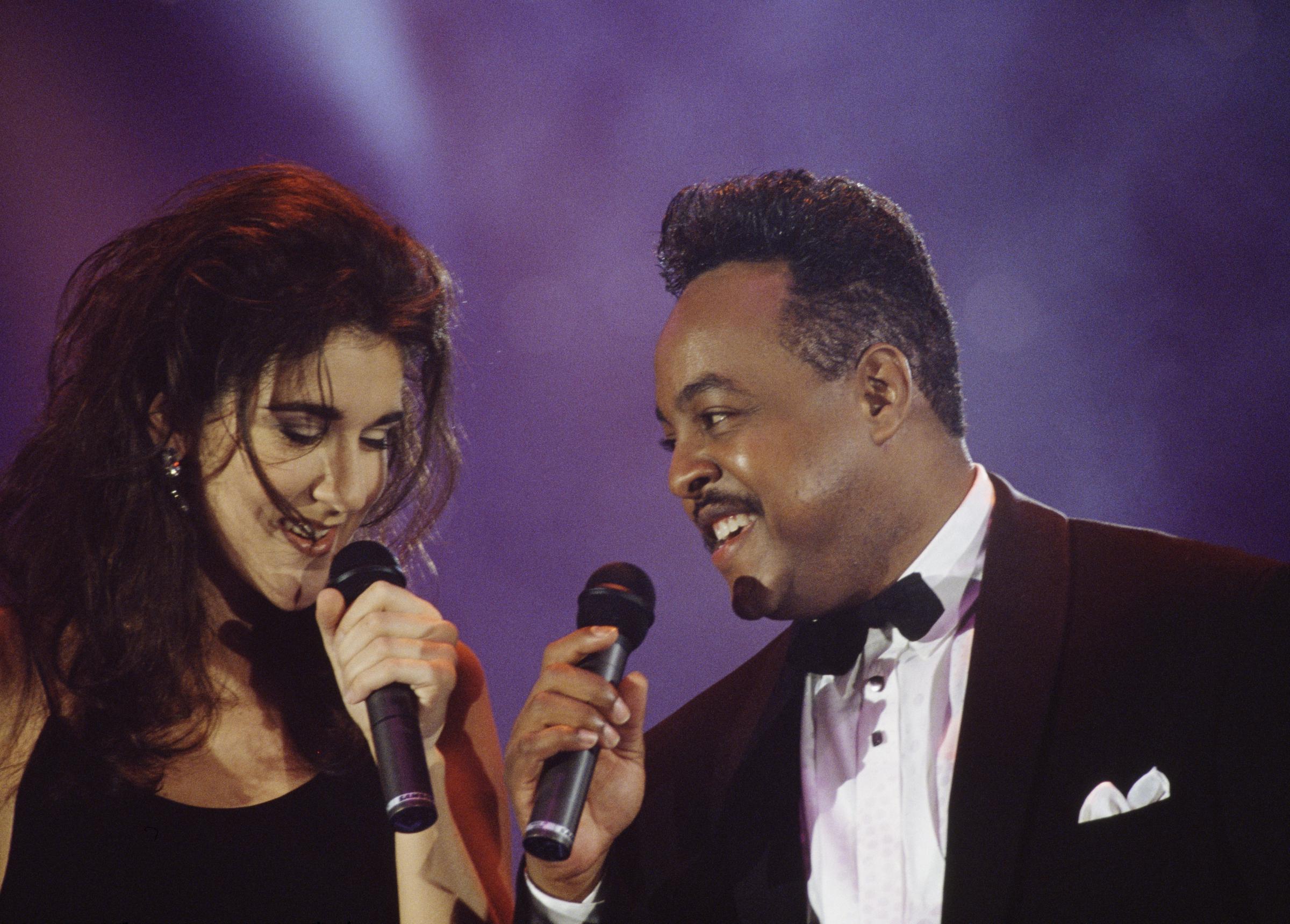 Celine Dion and Peabo Bryson attend the World Music Awards ceremony in Monaco, on May 14, 1992 | Source: Getty Images
