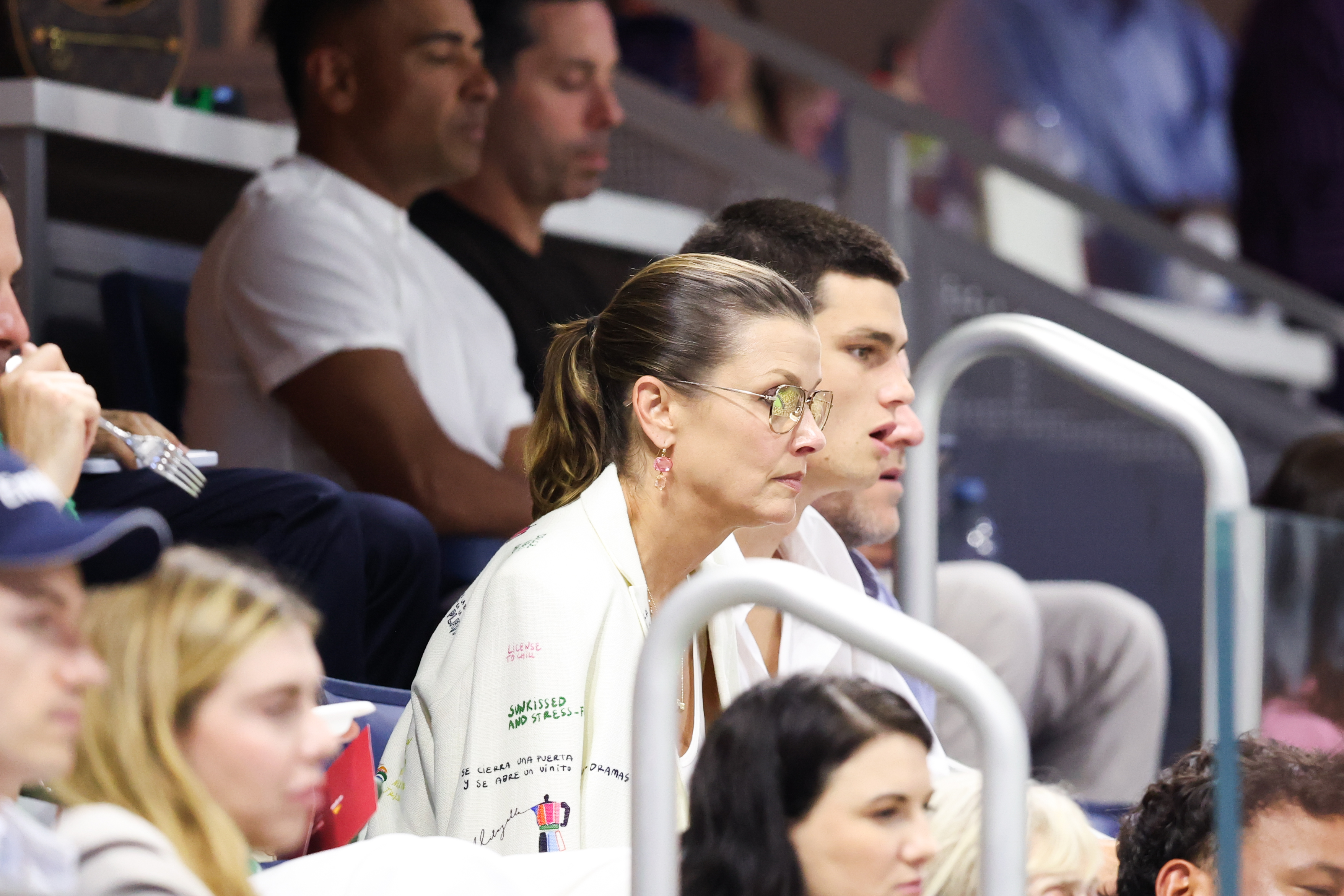 Bridget Moynahan and her son Jack watch the action from the stands during the 2026 US Open on August 30, 2026, in New York City, with Jack seated just behind his mother. | Source: Getty Images