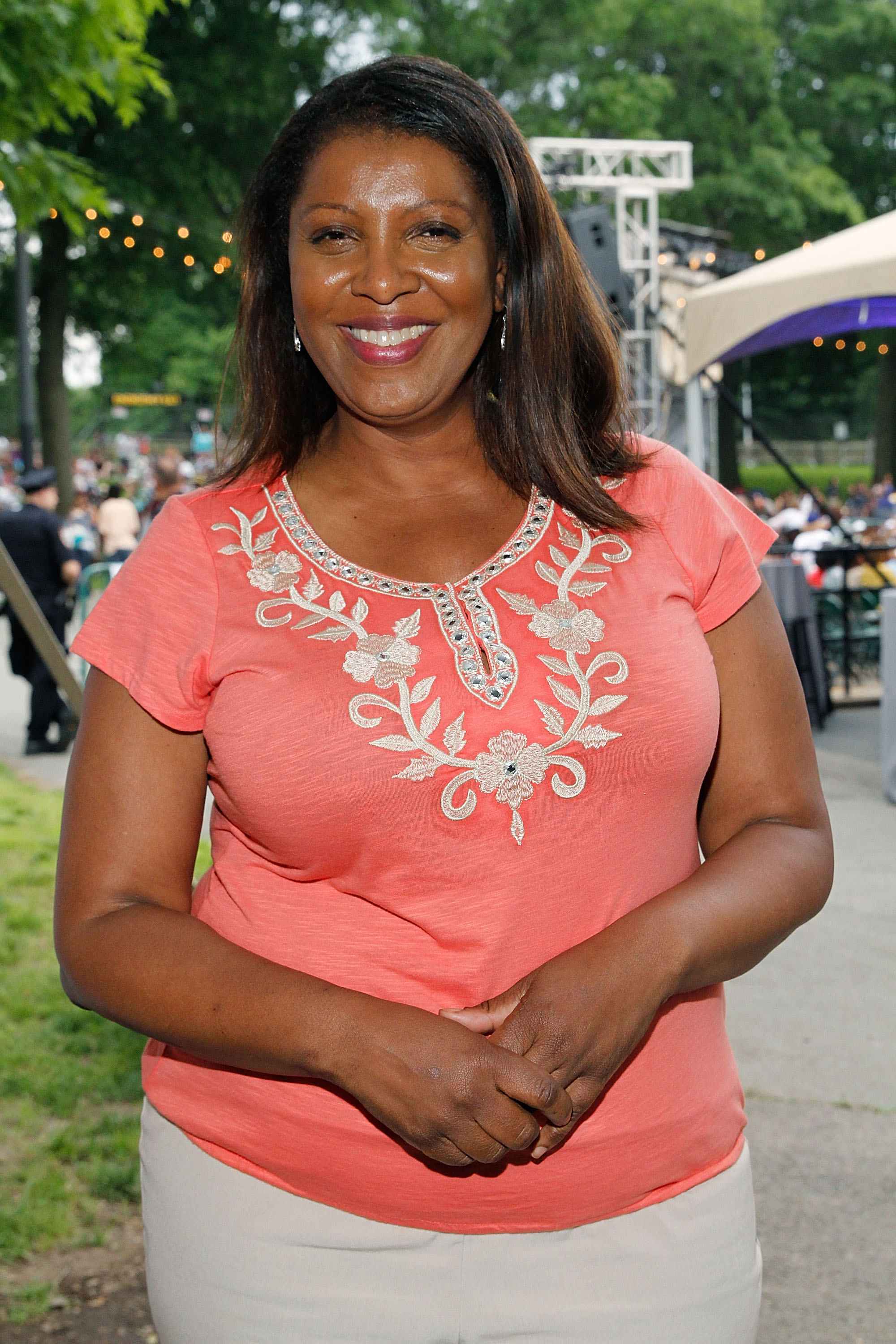 Letitia James attends Celebrate Brooklyn! Opening Night Gala And Janelle Monae Concert at Prospect Park Bandshell in New York City on June 4, 2014. | Source: Getty Images
