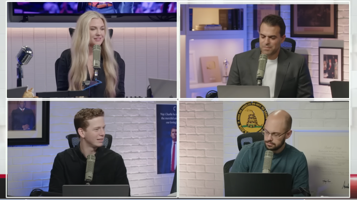Erika Kirk, Andrew Kolvet, and other members of the team on "The Charlie Kirk Show" on September 26, 2025 | Source: Youtube/Charlie Kirk