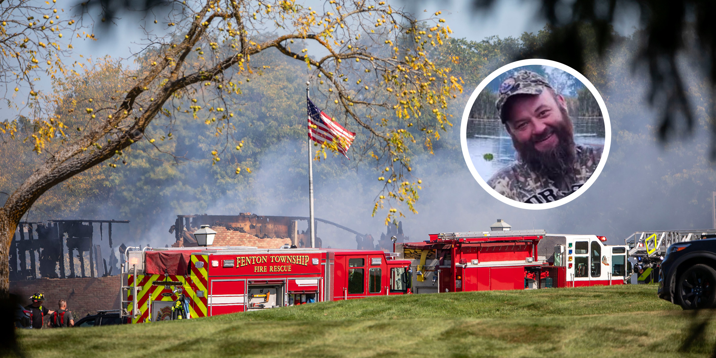 Emergency services responding to a shooting and fire at the Church of Jesus Christ of Latter-day Saints | Thomas Jacob Sanford | Source: Getty Images | Facebook/Katie.Ladzinski