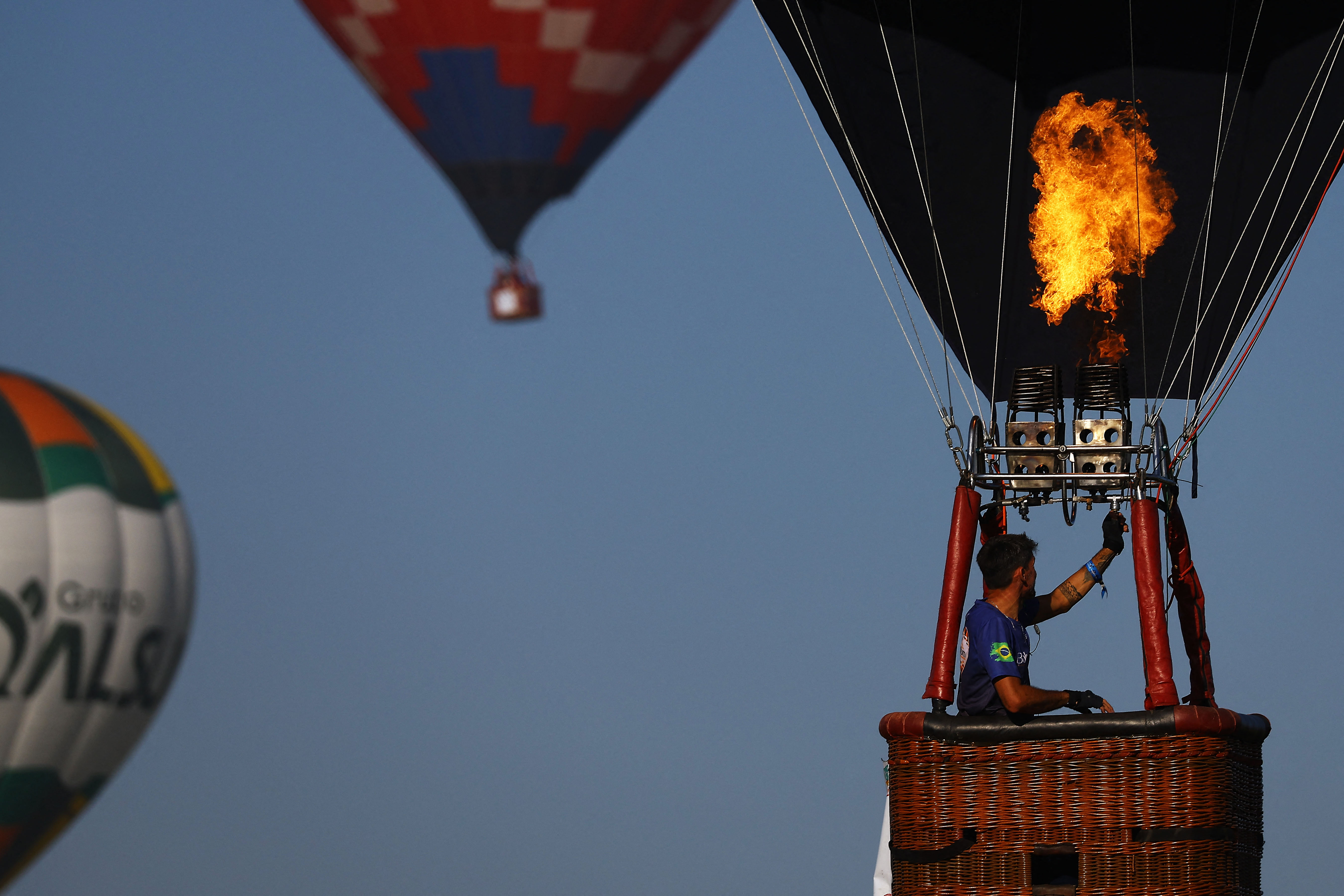 Hot air balloons are pictured during the 35th International Festival, in Torres, Brazil, on May 3, 2025 | Source: Getty Images