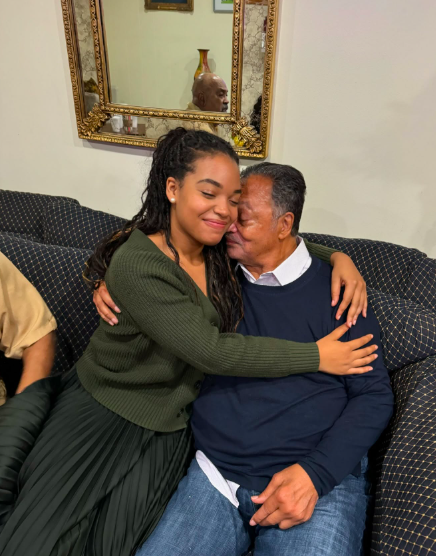 Ashley Jackson embracing her late dad, Reverend Jesse Jackson, posted on November 25, 2024. | Source: Instagram/ashleylavernejackson