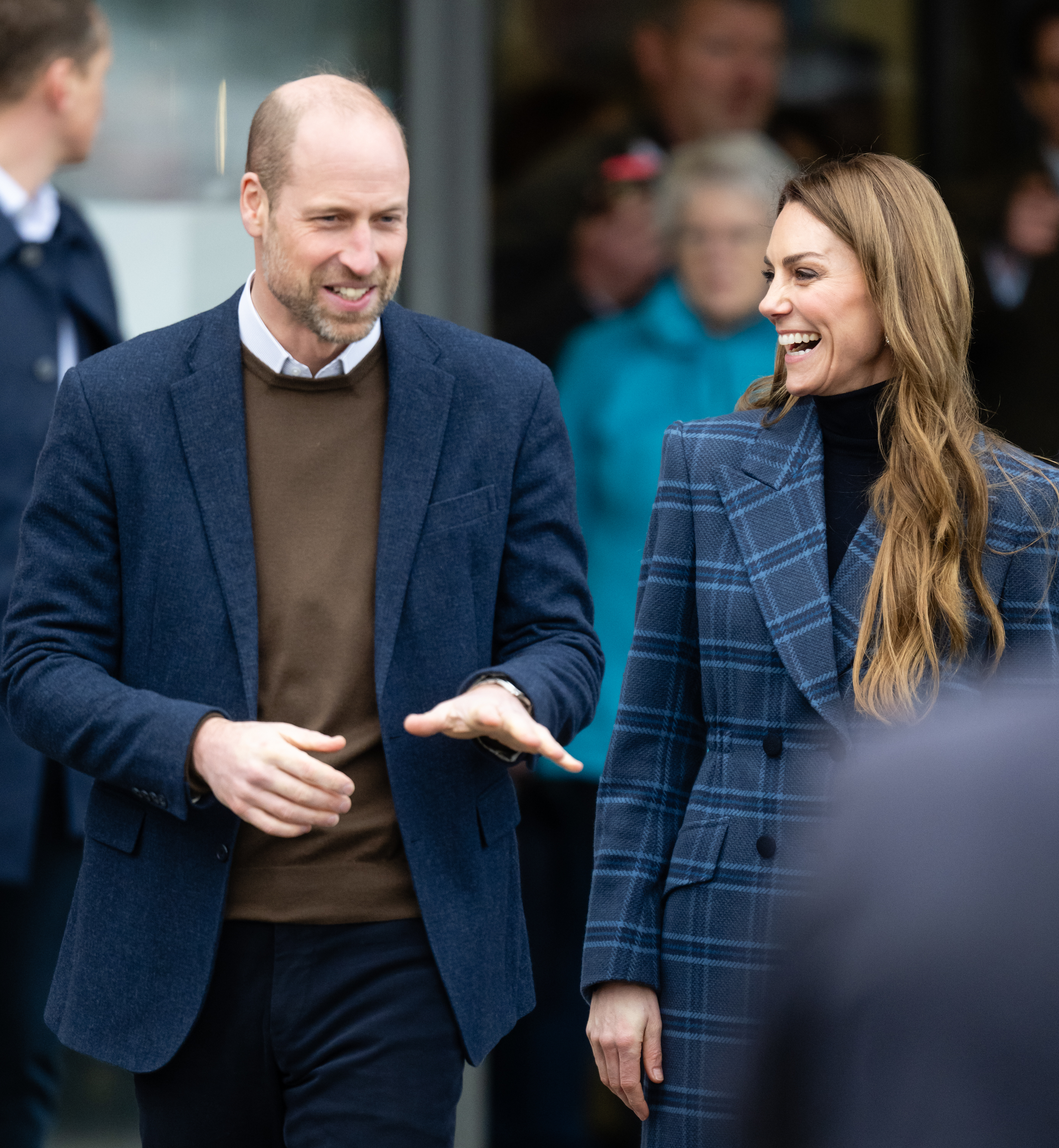 Prince William and Princess Catherine shared a light moment during a visit to Stirling, Scotland, in January 2026. The couple have continued their royal work while questions about William's estrangement from Harry remain. | Source: Getty Images