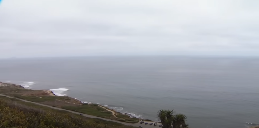 A section of the area where the flight is believed to have plunged from a video posted on June 9, 2025 | Source:YouTube/cbs8sandiego
