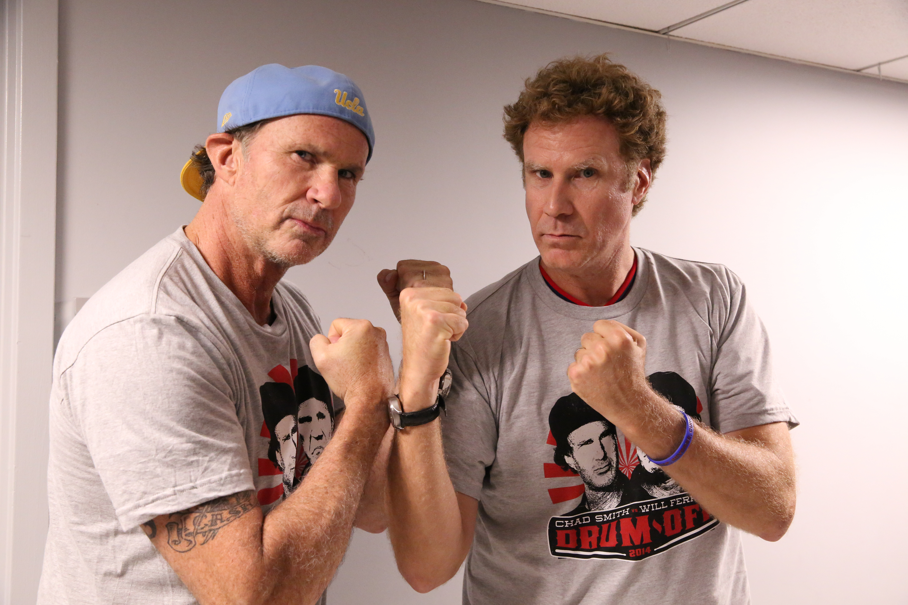 Chad Smith and Will Ferrell backstage at "The Tonight Show Starring Jimmy Fallon" on May 22, 2014. | Source: Getty Images