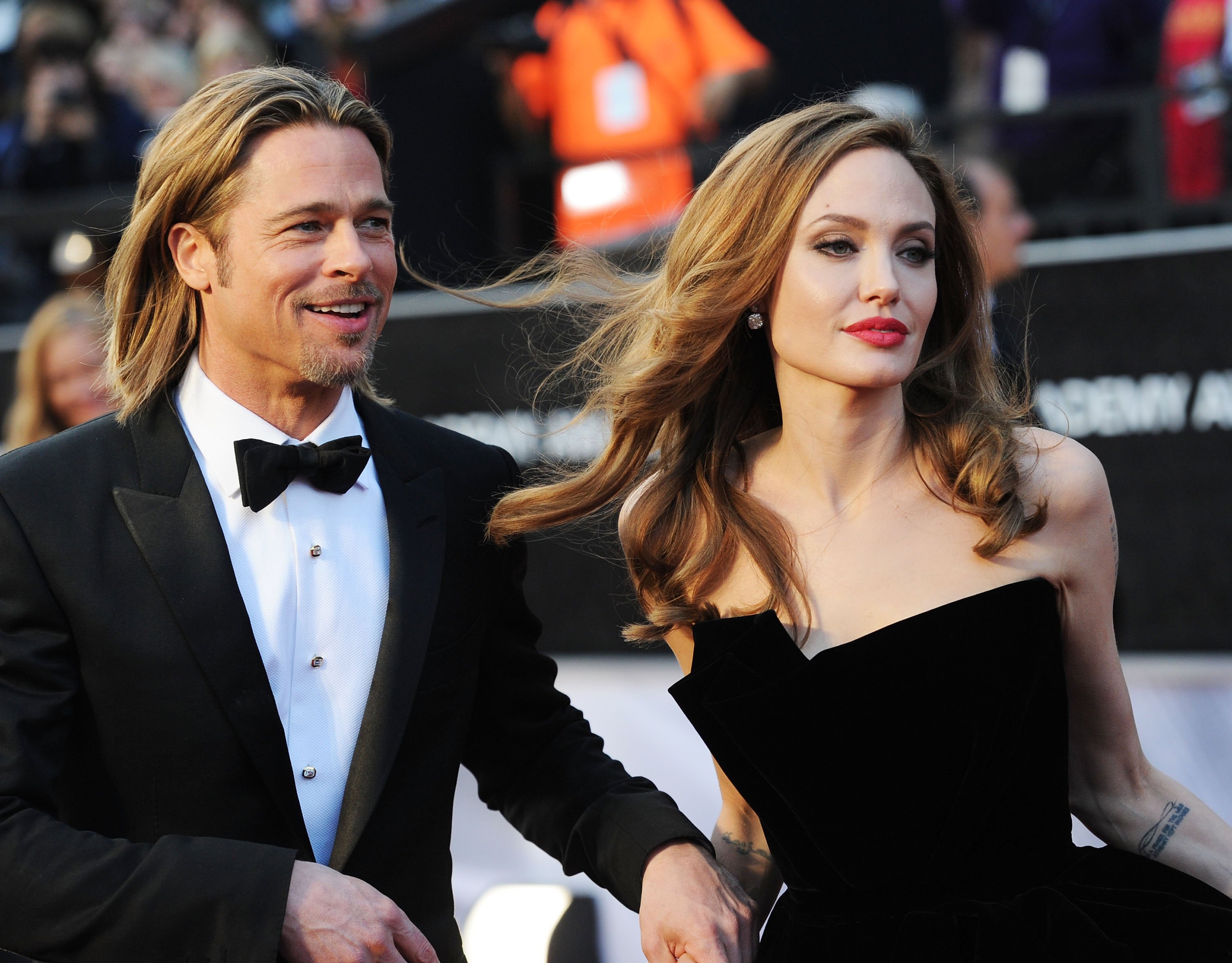 Brad Pitt and Angelina Jolie arrive at the 84th Annual Academy Awards held at the Hollywood & Highland Center on February 26, 2012 in Hollywood, California | Source: Getty Images