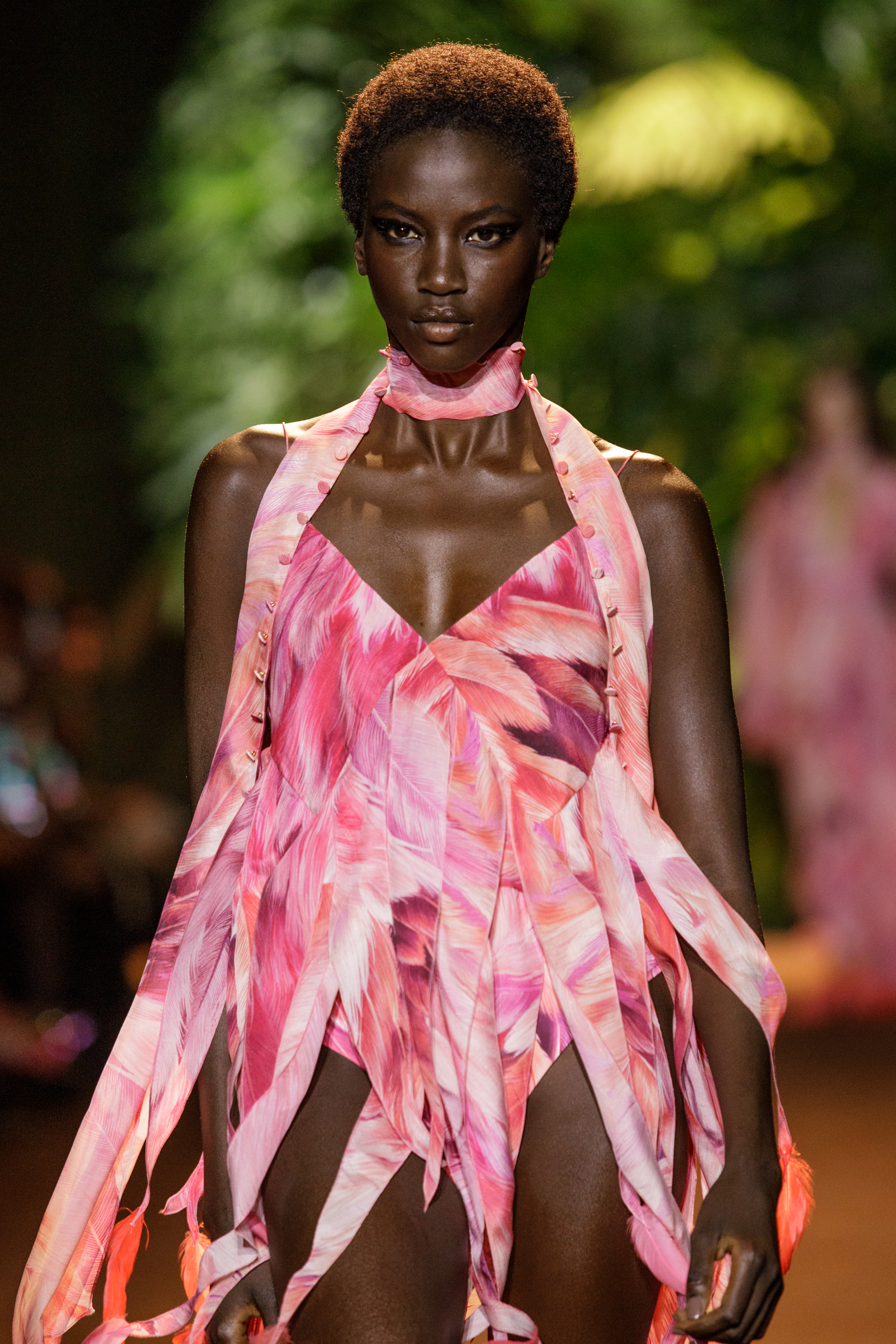 Anok Yai walks the runway at the Roberto Cavalli show during Milan Fashion Week in Italy, on September 20, 2023 | Source: Getty Images