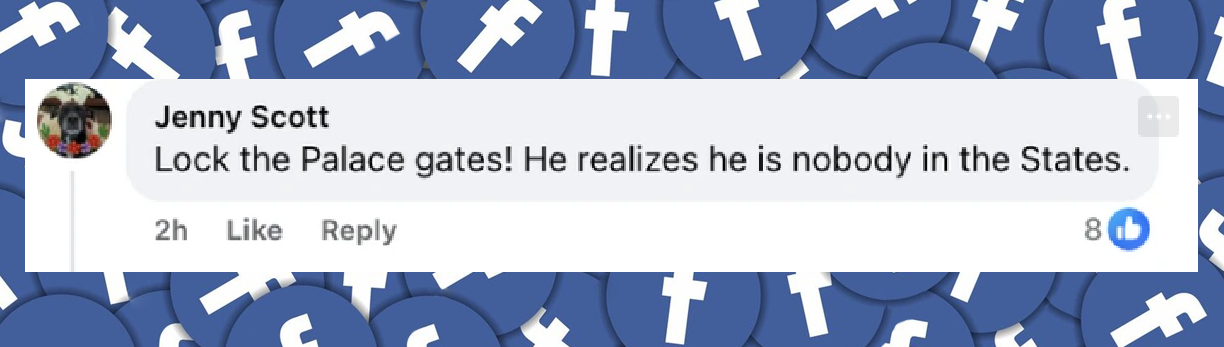 A netizen comments on King Charles III and Prince Harry's reconciliation efforts | Source: Facebook/People