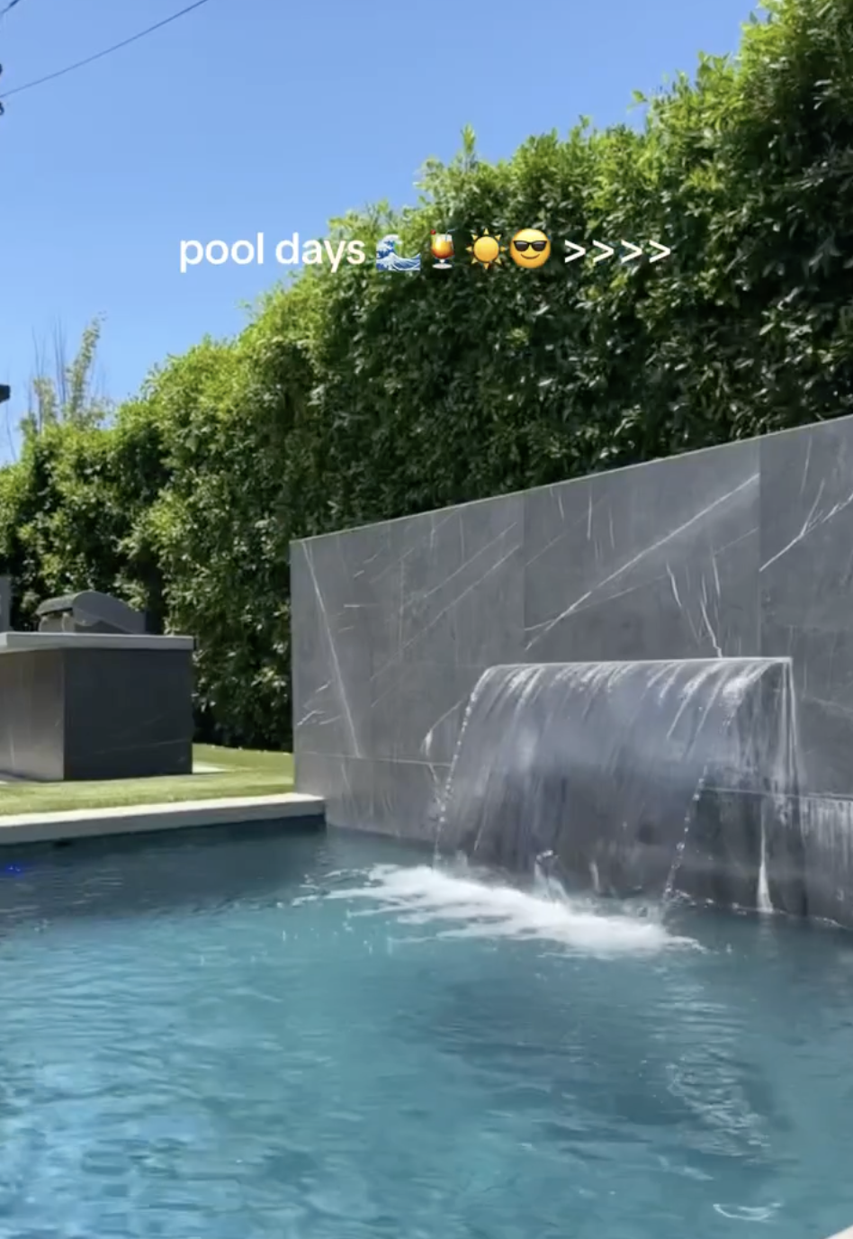 A view of Tia Mowry's pool in her backyard, posted on September 8, 2023. | Source: Instagram/tiamowry