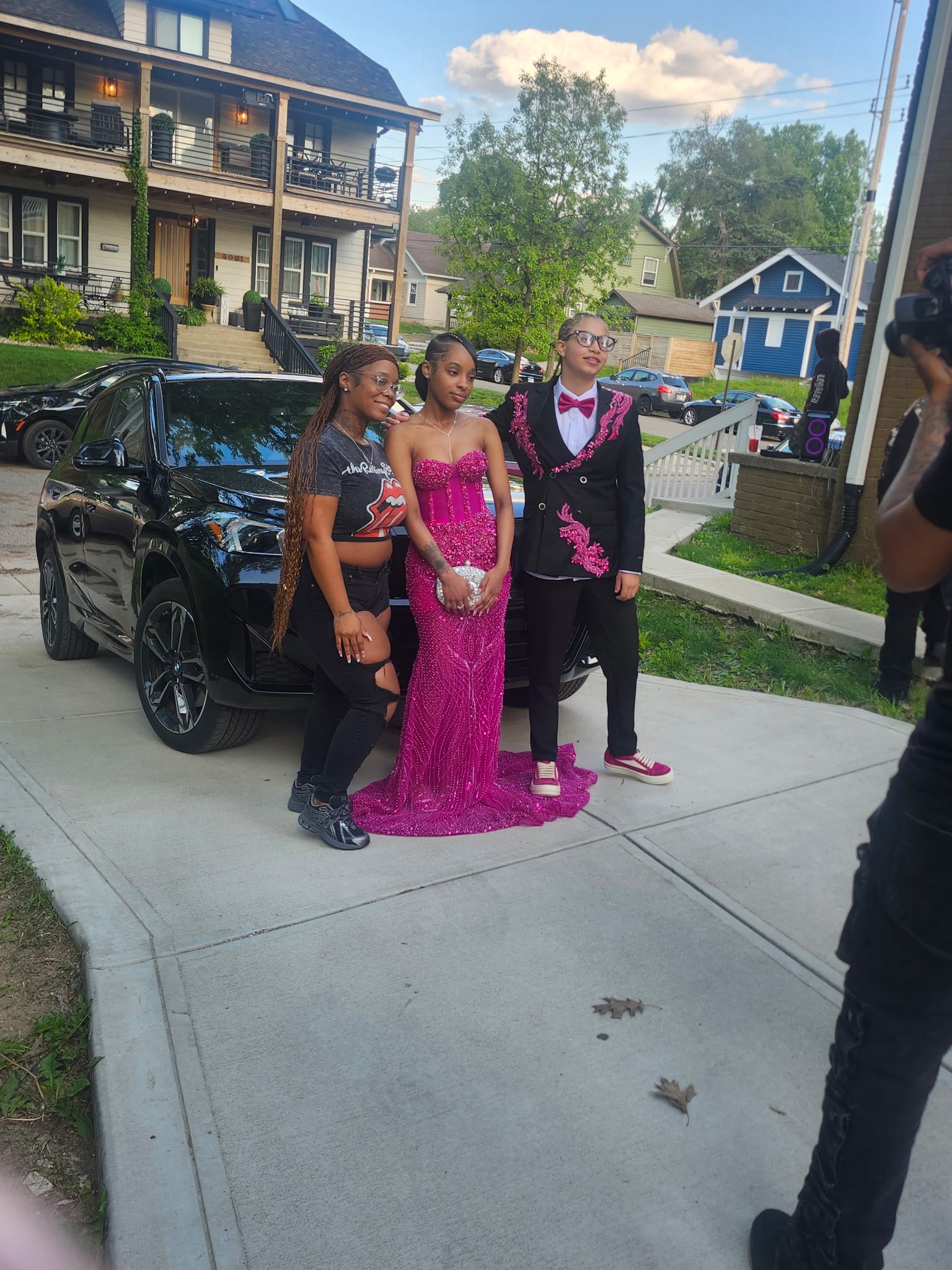 Brittany Members posing for a photo with her daughter and another loved one for prom, posted in May 2026. | Source: Facebook/Brittany Grundy