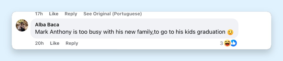 Marc Anthony's reported absence became another major thread in the conversation surrounding Max's graduation. | Source: Facebook/Backgrid