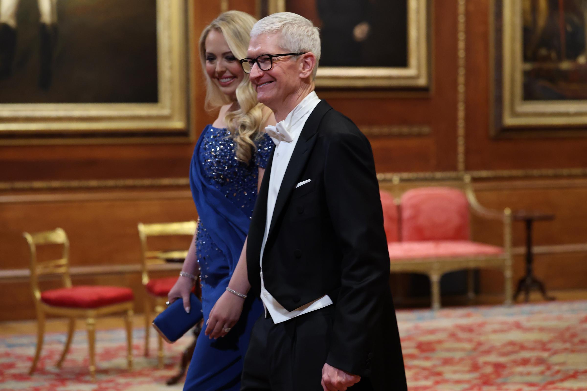 Tiffany Trump and Tim Cook, Apple CEO, during the State visit by the President of the United States of America at Windsor Castle on September 17, 2025, in England. | Source: Getty Images