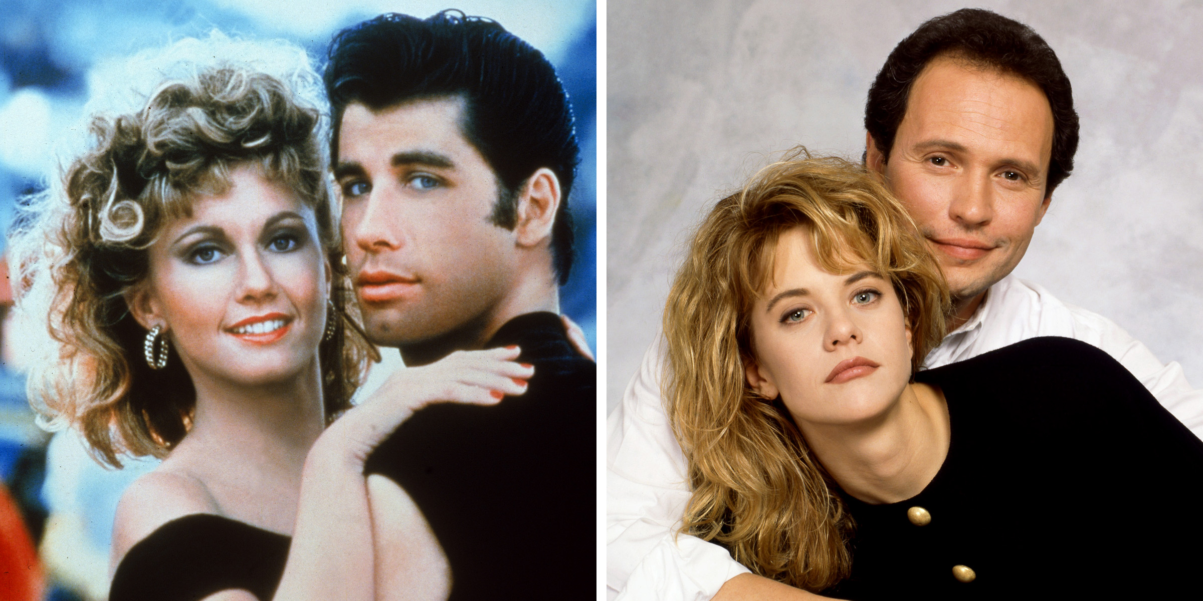 Olivia Newton-John and John Travolta. | Meg Ryan and Billy Crystal. | Source: Getty Images